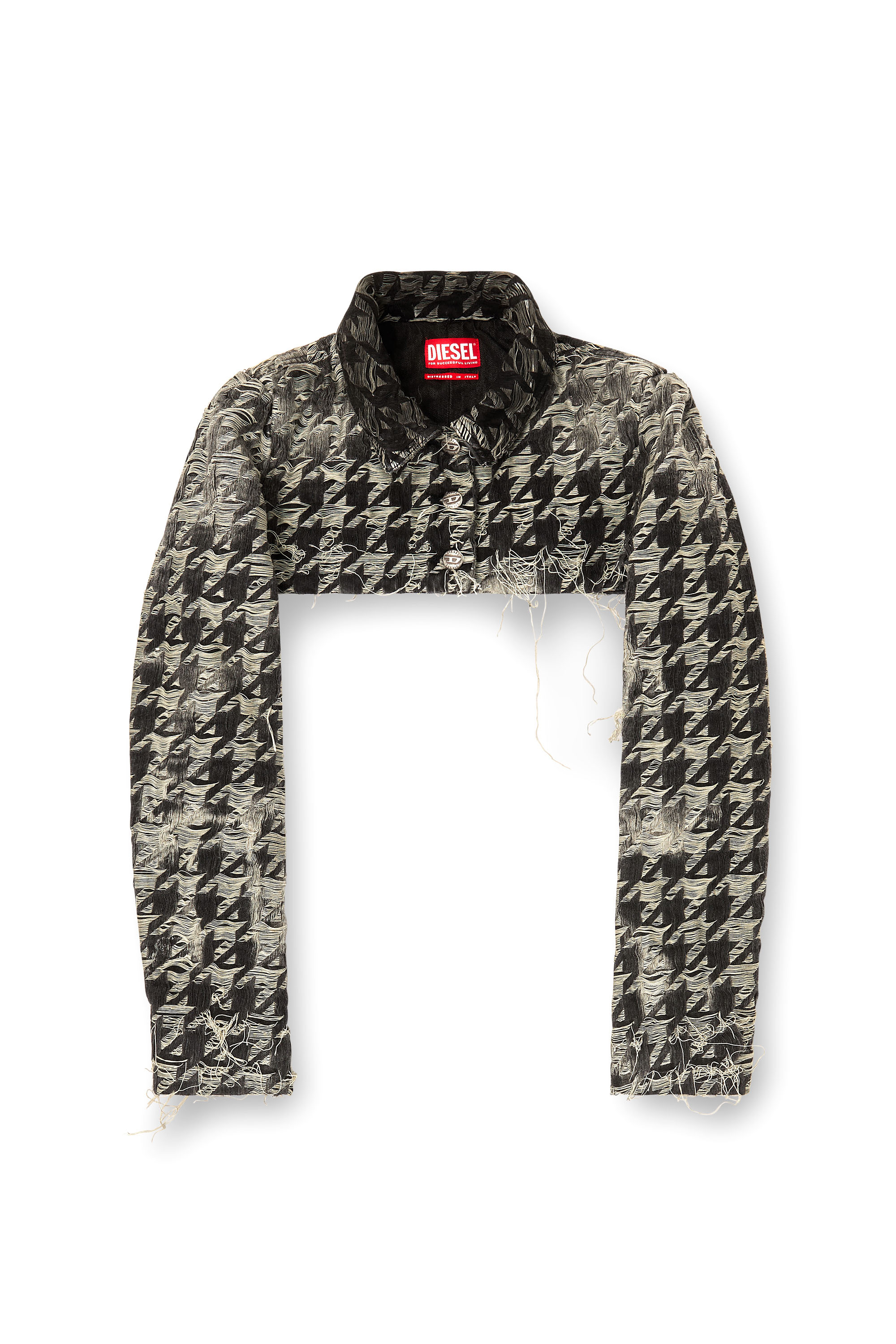 Diesel - DE-ANSIS-FSH2, Shrug en denim tissé pied-de-poule Femme in Polychrome - 3