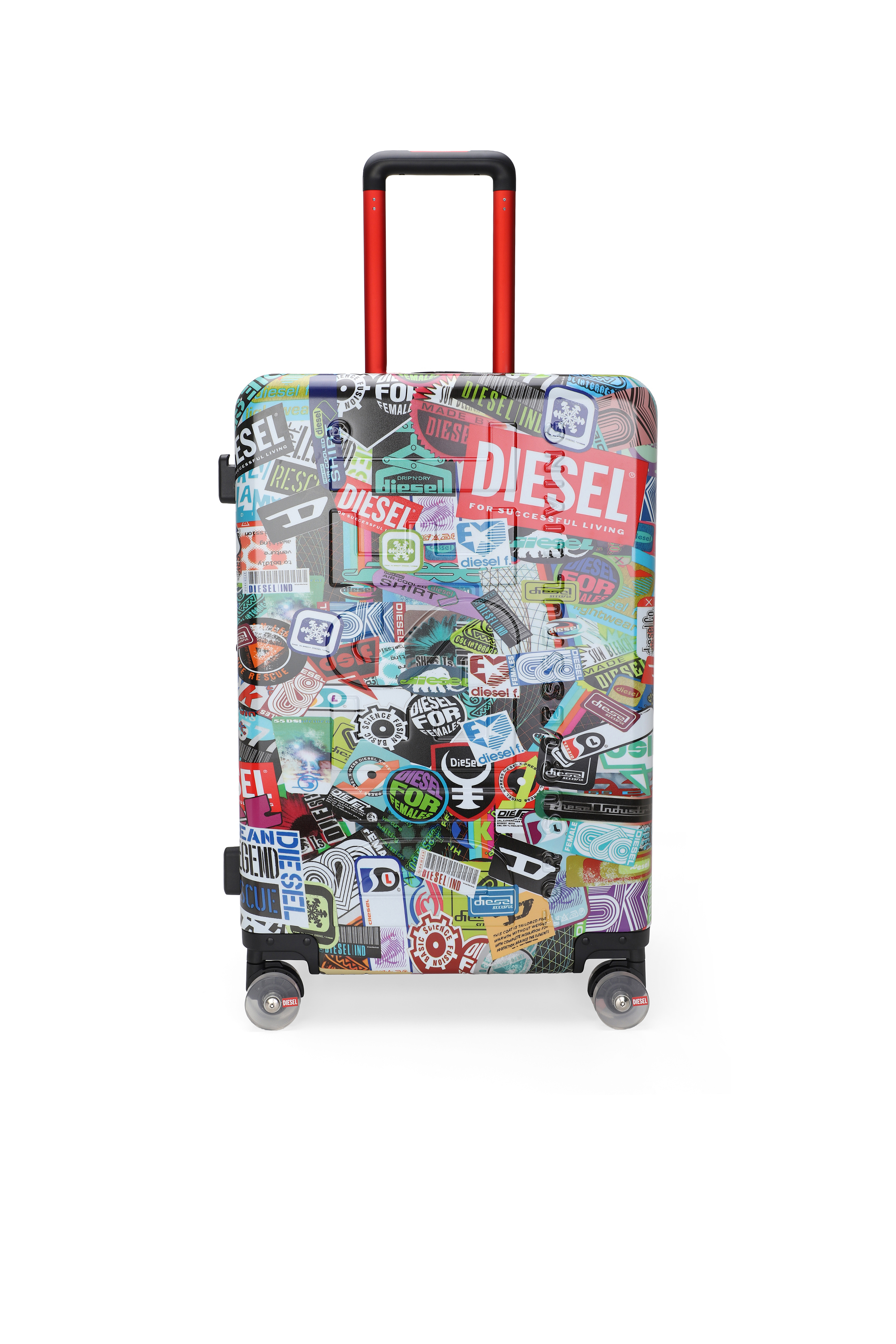 Diesel - DIESEL PC PRINTED TROLLEY-STICKERS- DSL0, Valise taille M style autocollants Mixte in Polychrome - 1