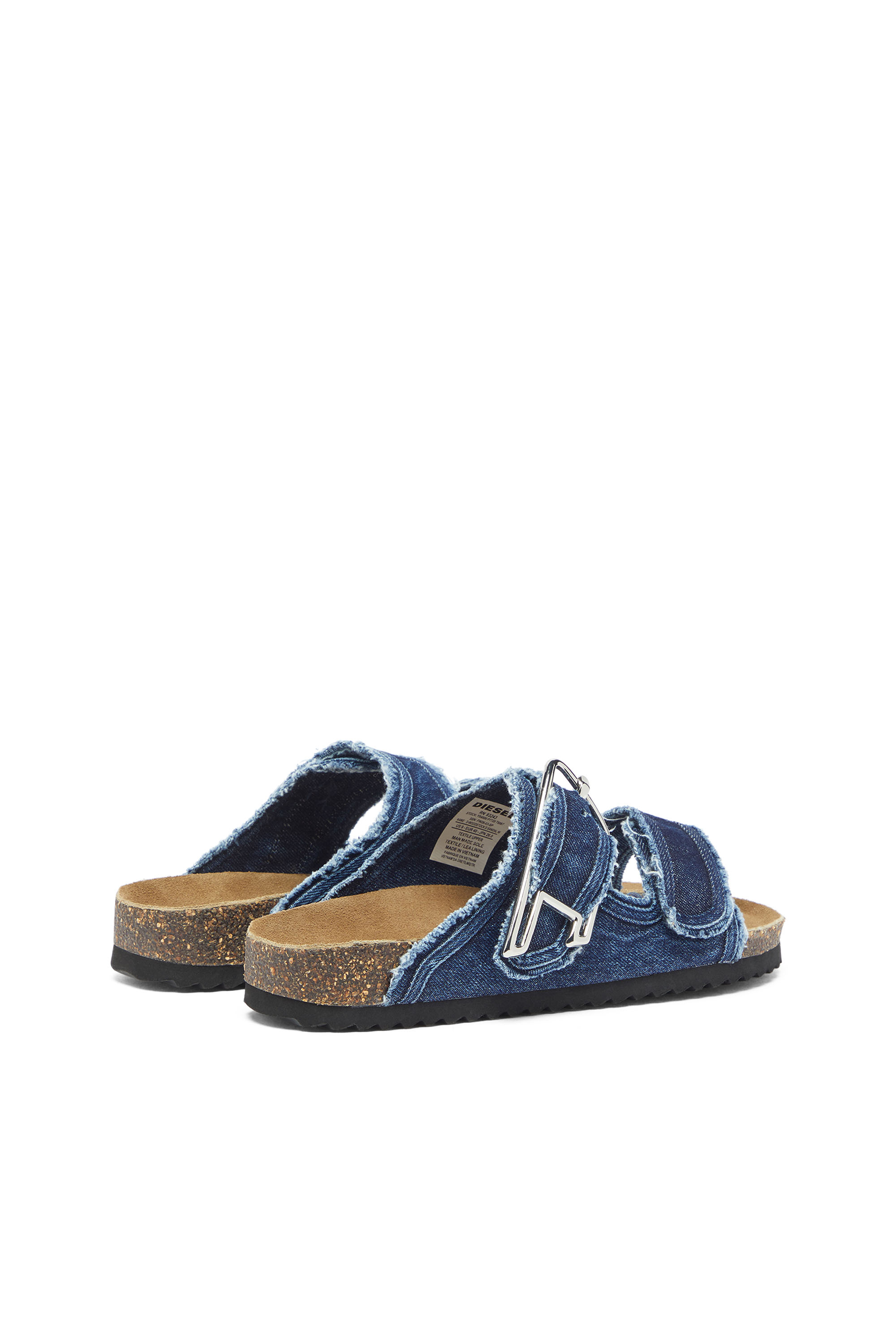 Diesel - D-WOODSTOCK D SANDAL W, D-Woodstock - Sandales &agrave; brides en denim effiloch&eacute; Femme in Bleu - 3