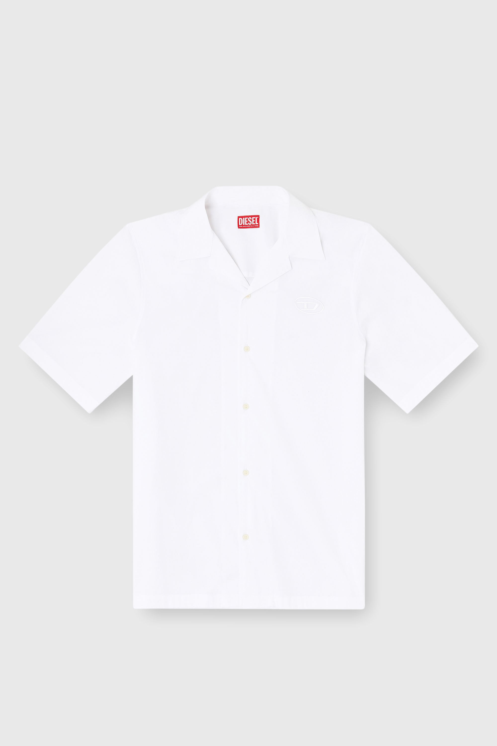 Diesel - S-MAC-GSBH, Chemise en popeline stretch avec broderie Oval D Homme in Blanc - 2