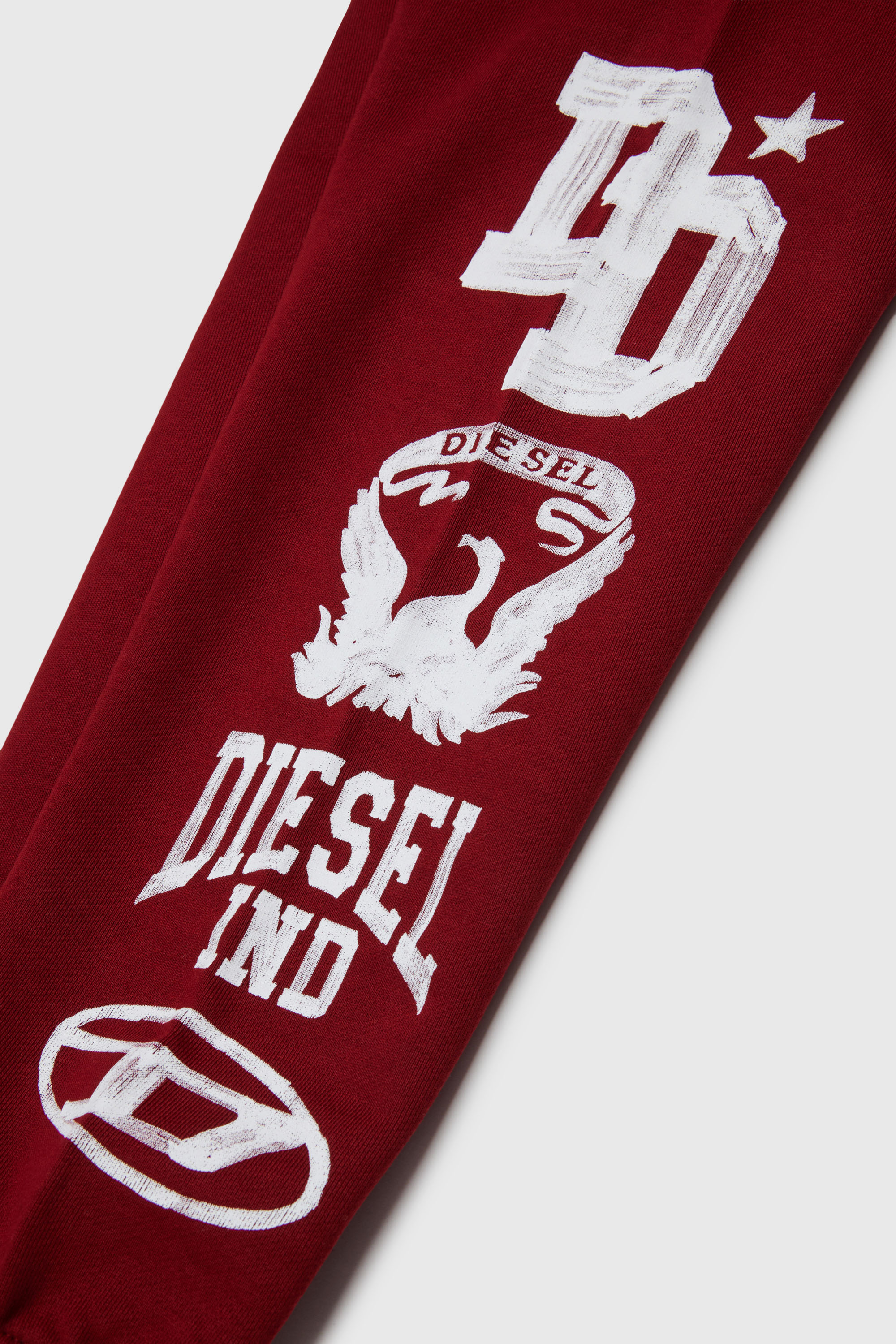 Diesel - PBUNDY, Pantalon de surv&ecirc;tement avec logos style universitaire Homme in Rouge - 4