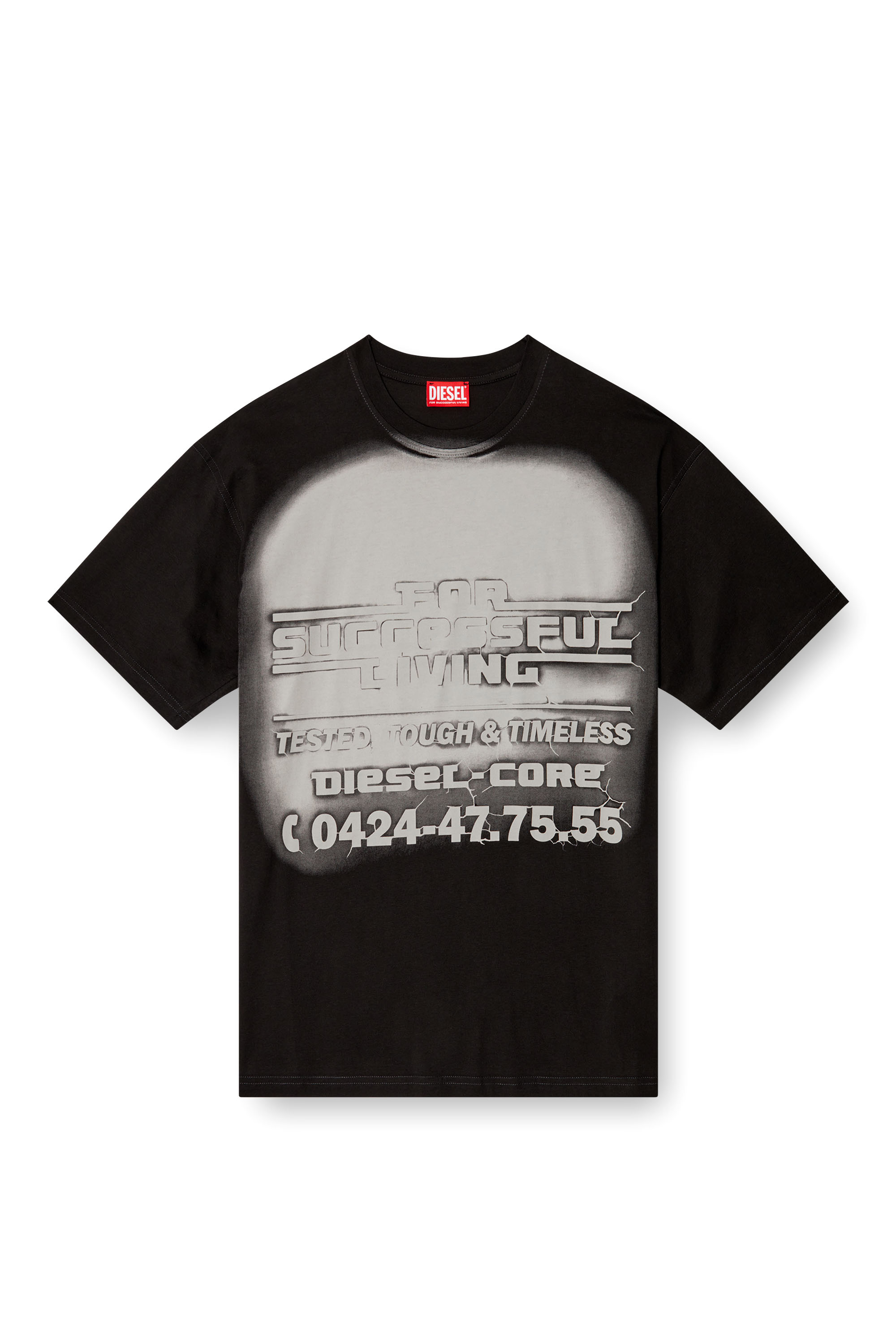 Diesel - T-BOXT-R15, T-shirt à motif graphique avec logo éclaté Homme in Noir - 3