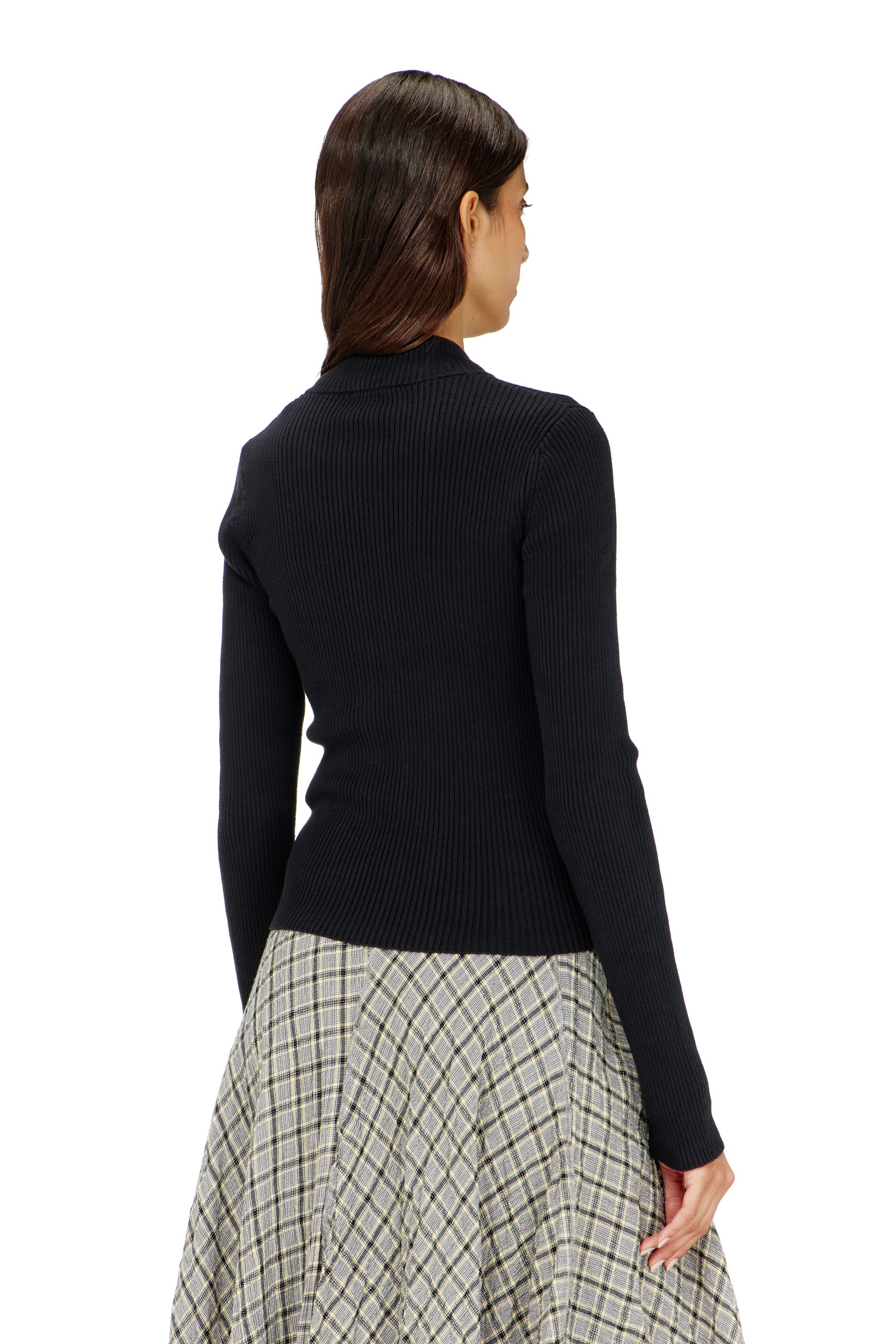 Diesel - M-MELISSA, Cardigan c&ocirc;tel&eacute;e avec poches cargo Femme in Noir - 4