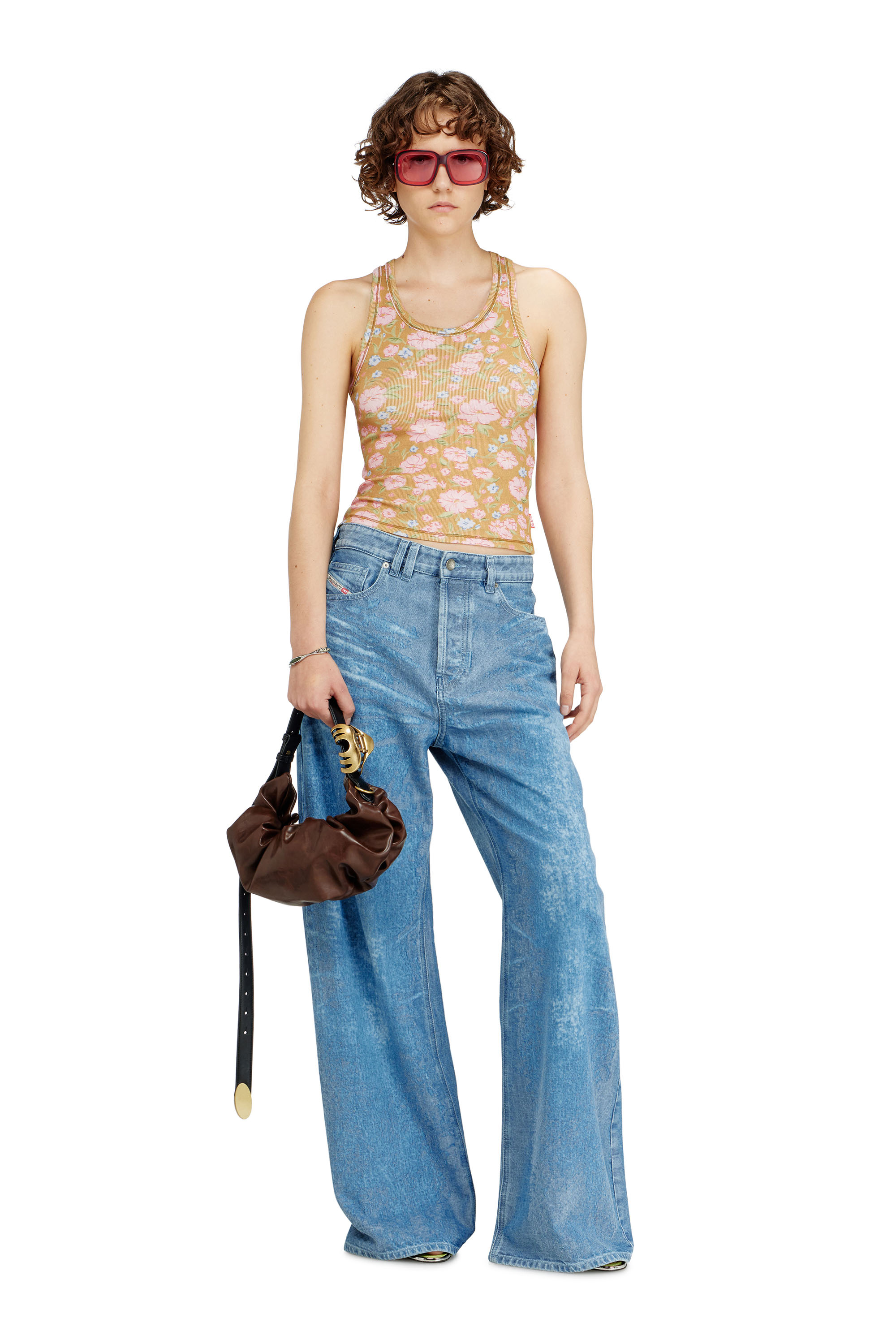 Diesel - GRAB-D HOBO S, Grab-D-Sac hobo &agrave; bandouli&egrave;re effet ceinture Femme in Marron - 3