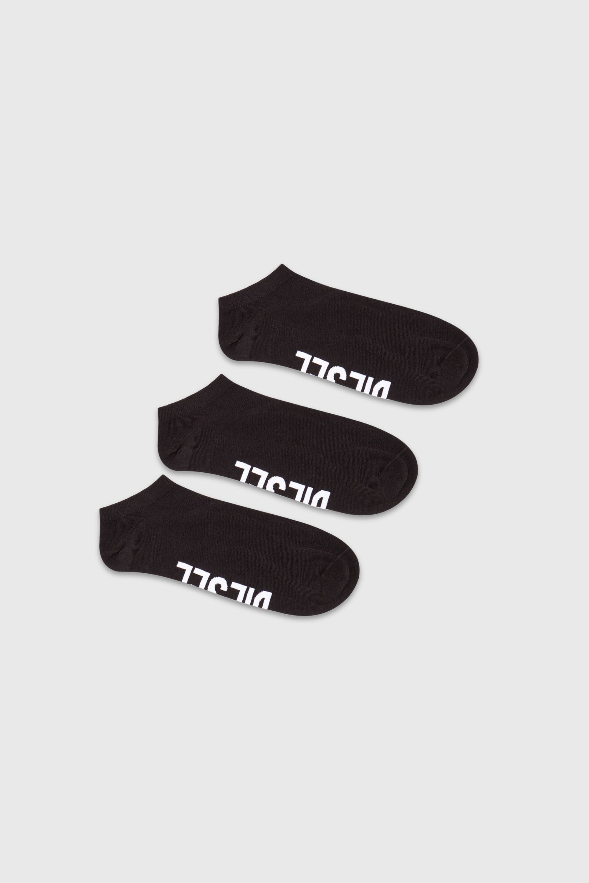 Diesel - SKM-GOST-THREEPACK, Lot de trois paires de chaussettes basses avec logo sur le cou-de-pied Homme in Noir - 1