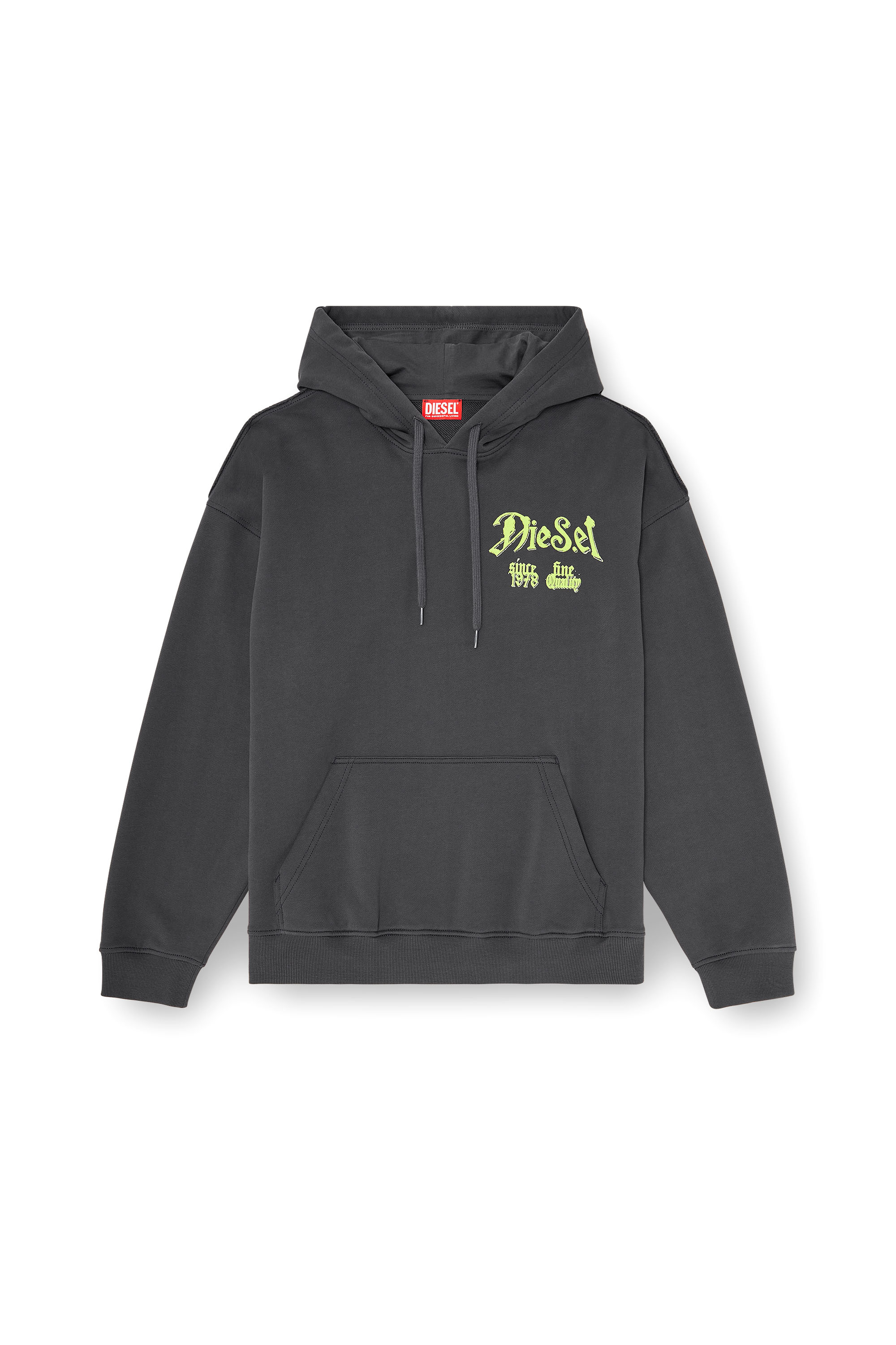 Diesel - S-BOXT-HOOD-AA2, Sweat &agrave; capuche en coton avec graphismes floqu&eacute;s Homme in ToBeDefined - 3