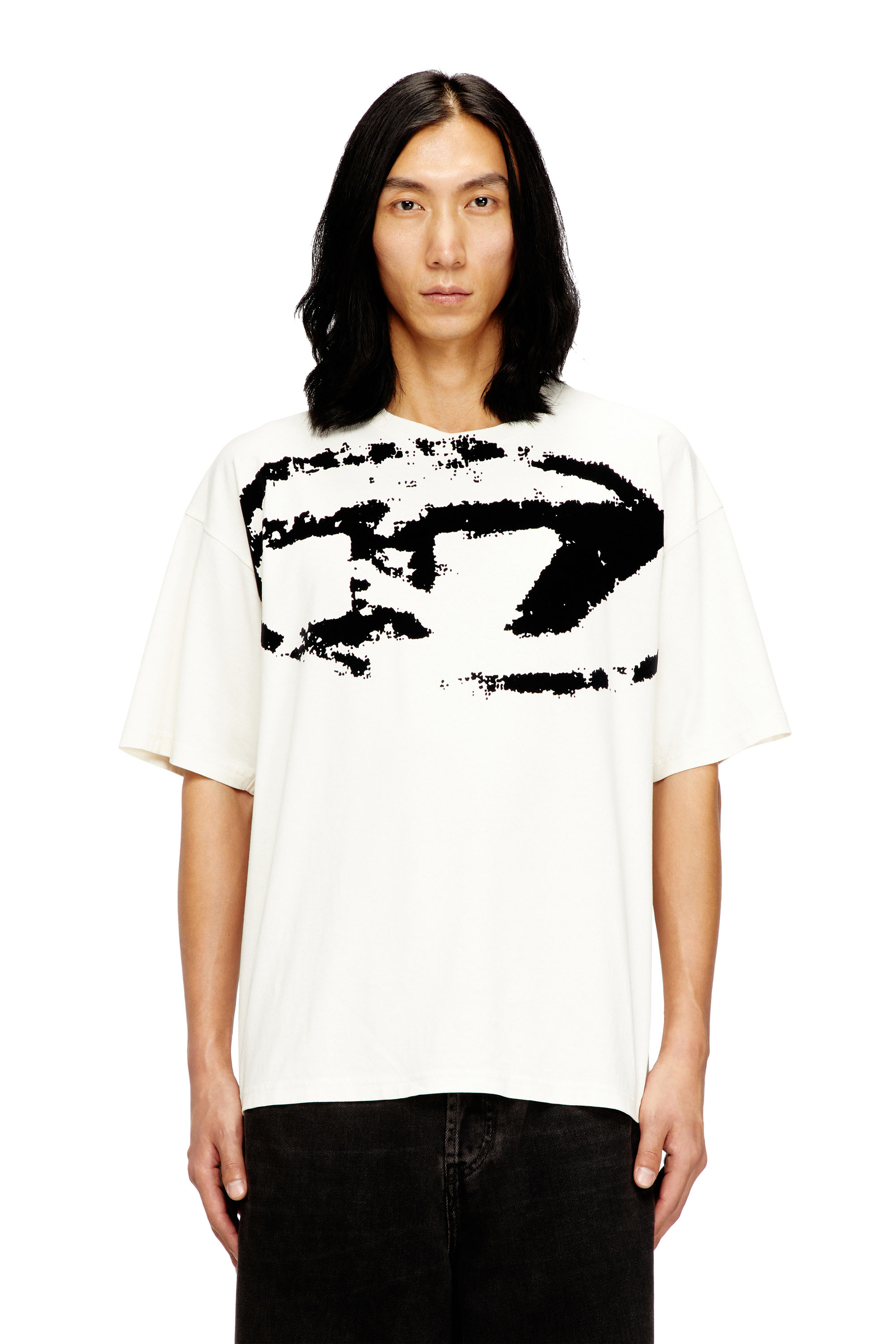 Diesel - T-BOXT-N14, T-shirt avec logo floqué effet vieilli Homme in Polychrome - 1