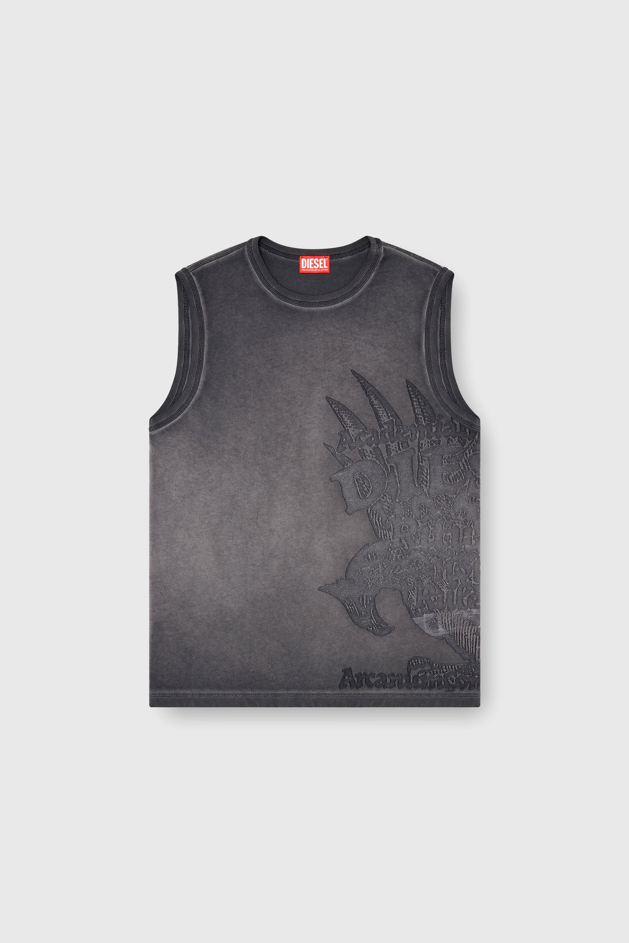 Diesel - T-RAWBISCO, D&eacute;bardeur sans manches avec graphismes emboss&eacute;s Homme in Gris - 2