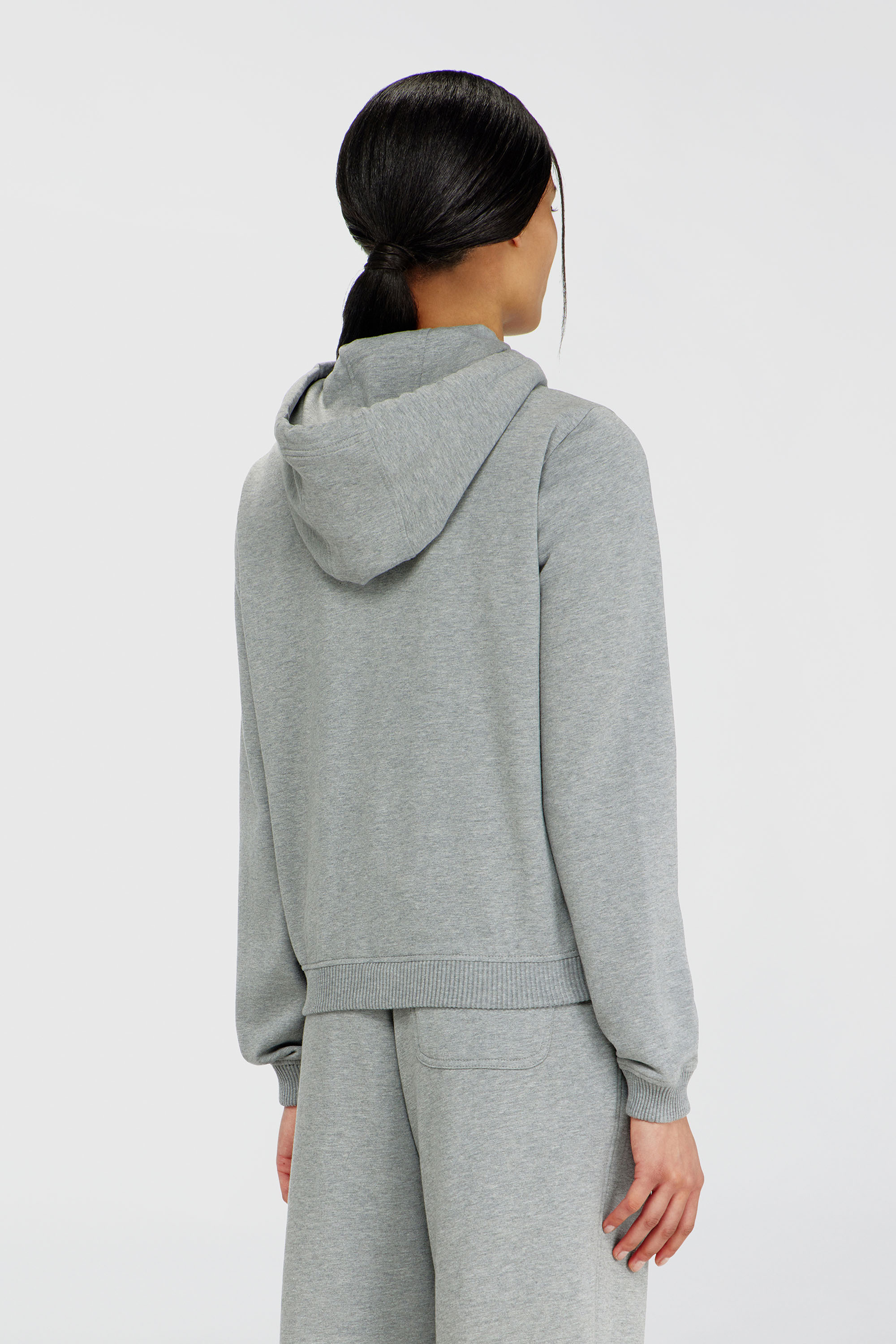 Diesel - HARRIET-D-CORE, Sweat &agrave; capuche en m&eacute;lange de coton gratt&eacute; Femme in Gris - 4