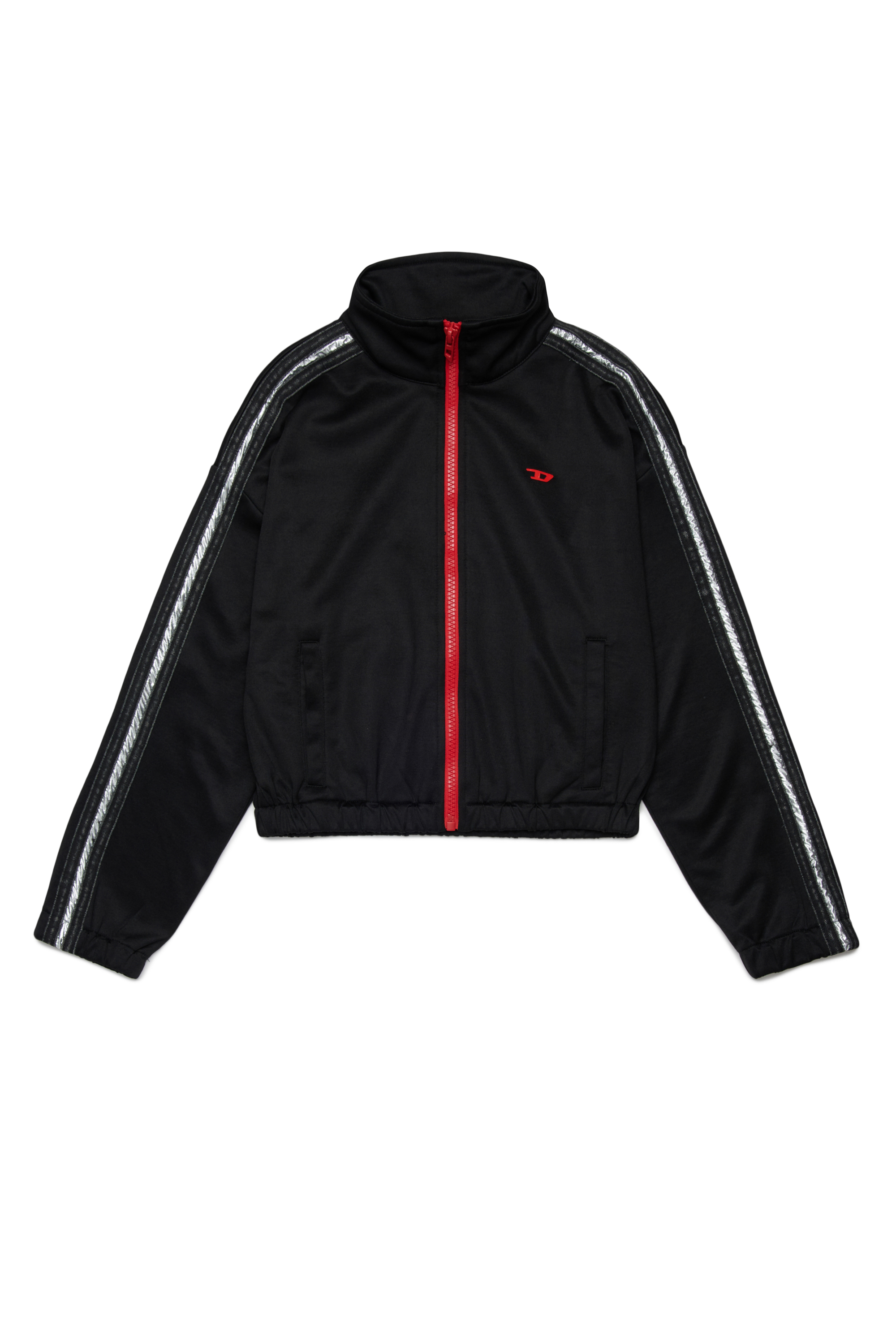 Diesel - STREET, Sweat-shirt court avec fermeture &eacute;clair contrastante Femme in Noir - 1