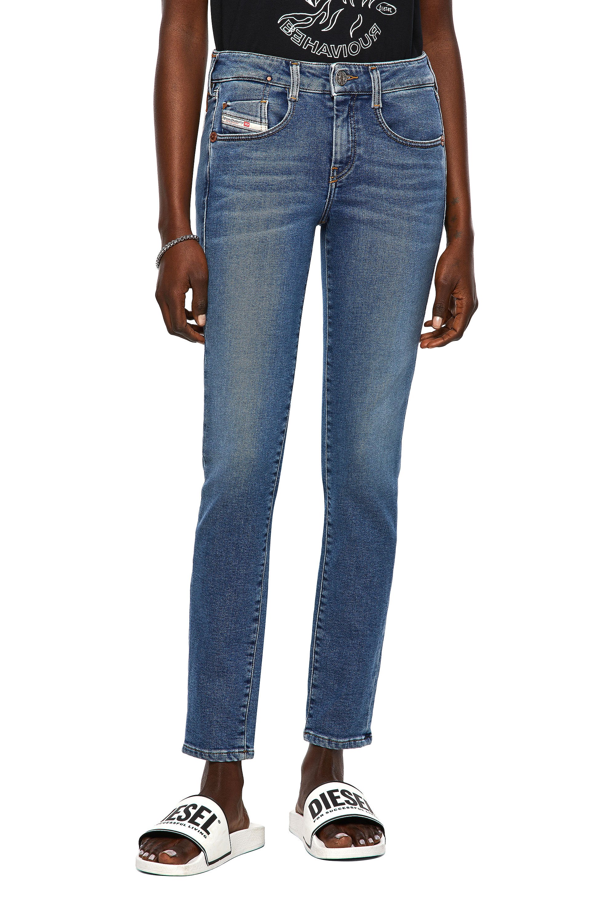 D-Ollies JoggJeans® 069XA, Bleu moyen - Jeans