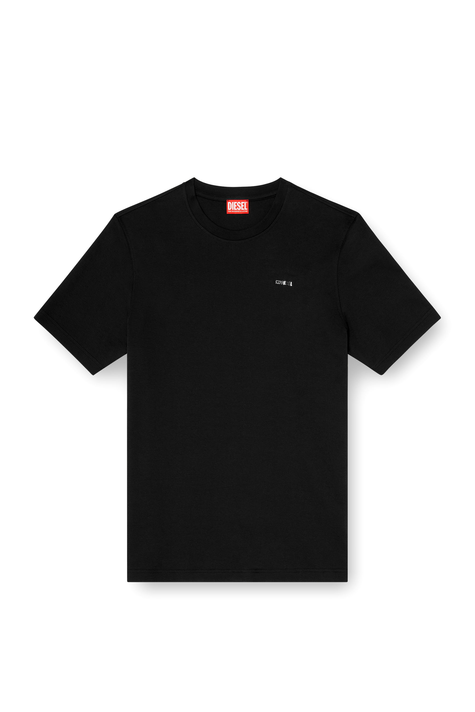 Diesel - T-ADJUST-MET, T-shirt en coton avec petit logo sur la poitrine Homme in Noir - 2
