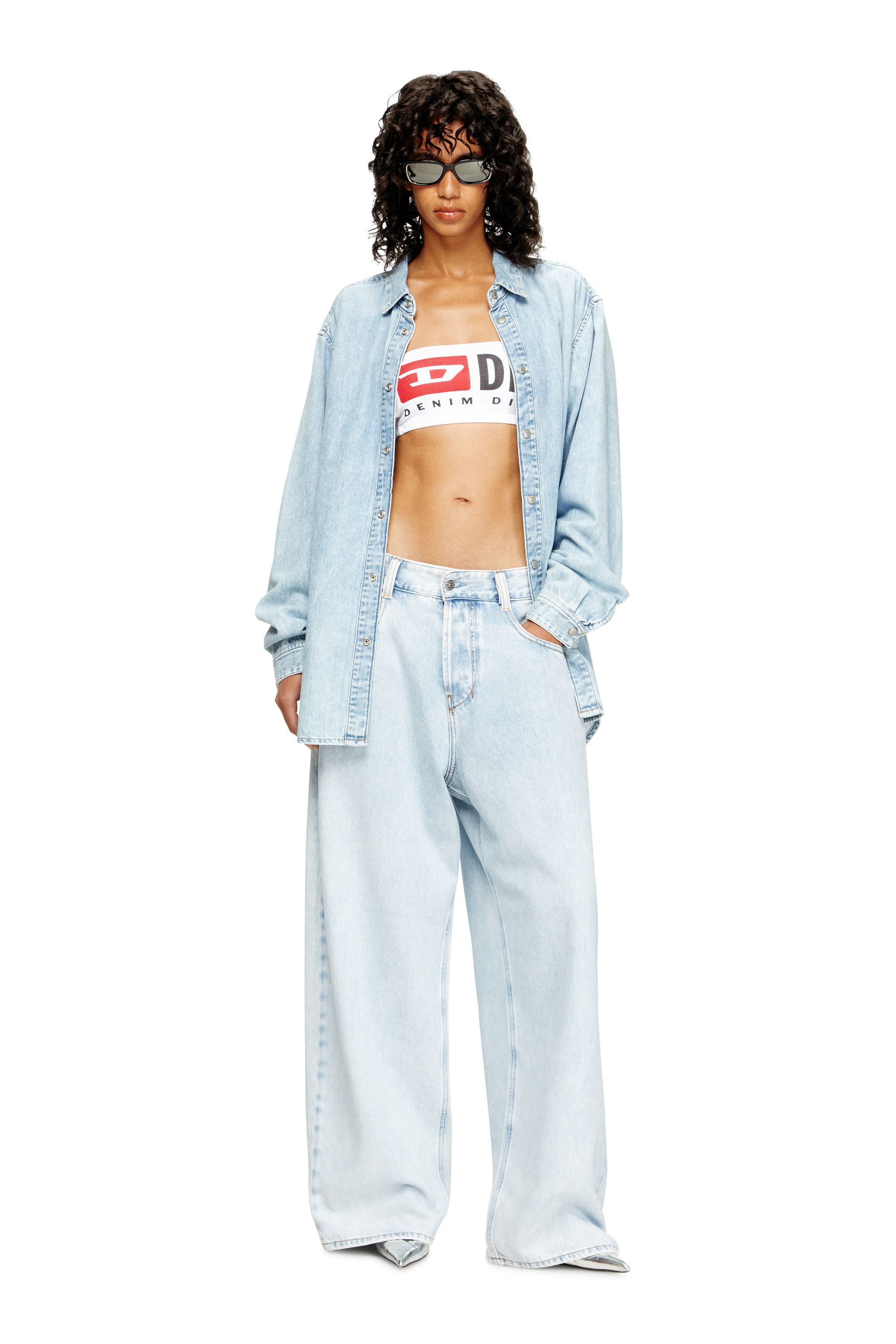 Diesel - UFSB-MELANIE, Soutien-gorge sans bretelles avec maxi logo Femme in Blanc - 4