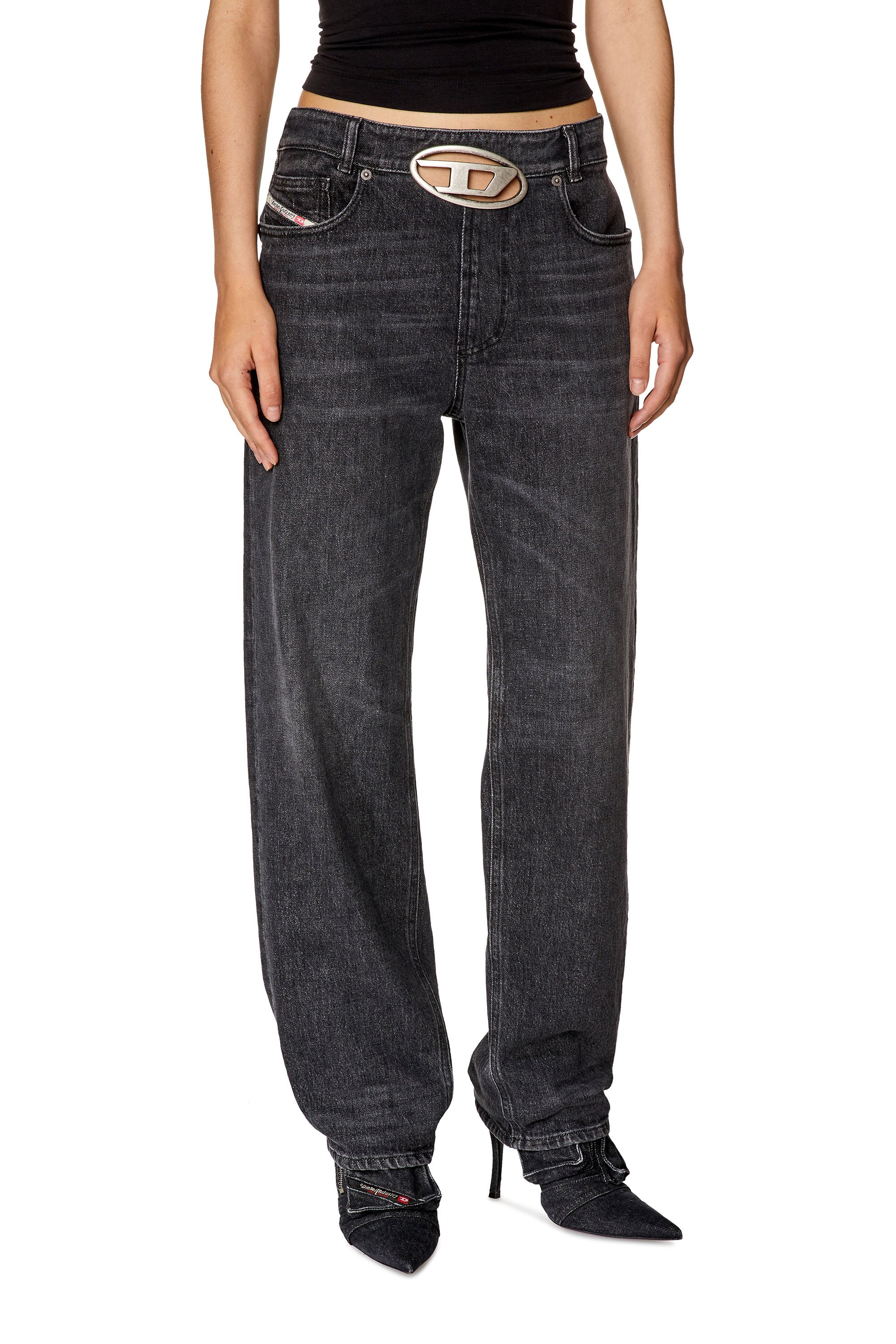 Diesel - D-Ark 0CKAH Straight Jeans, Noir/Gris foncé - Image 1