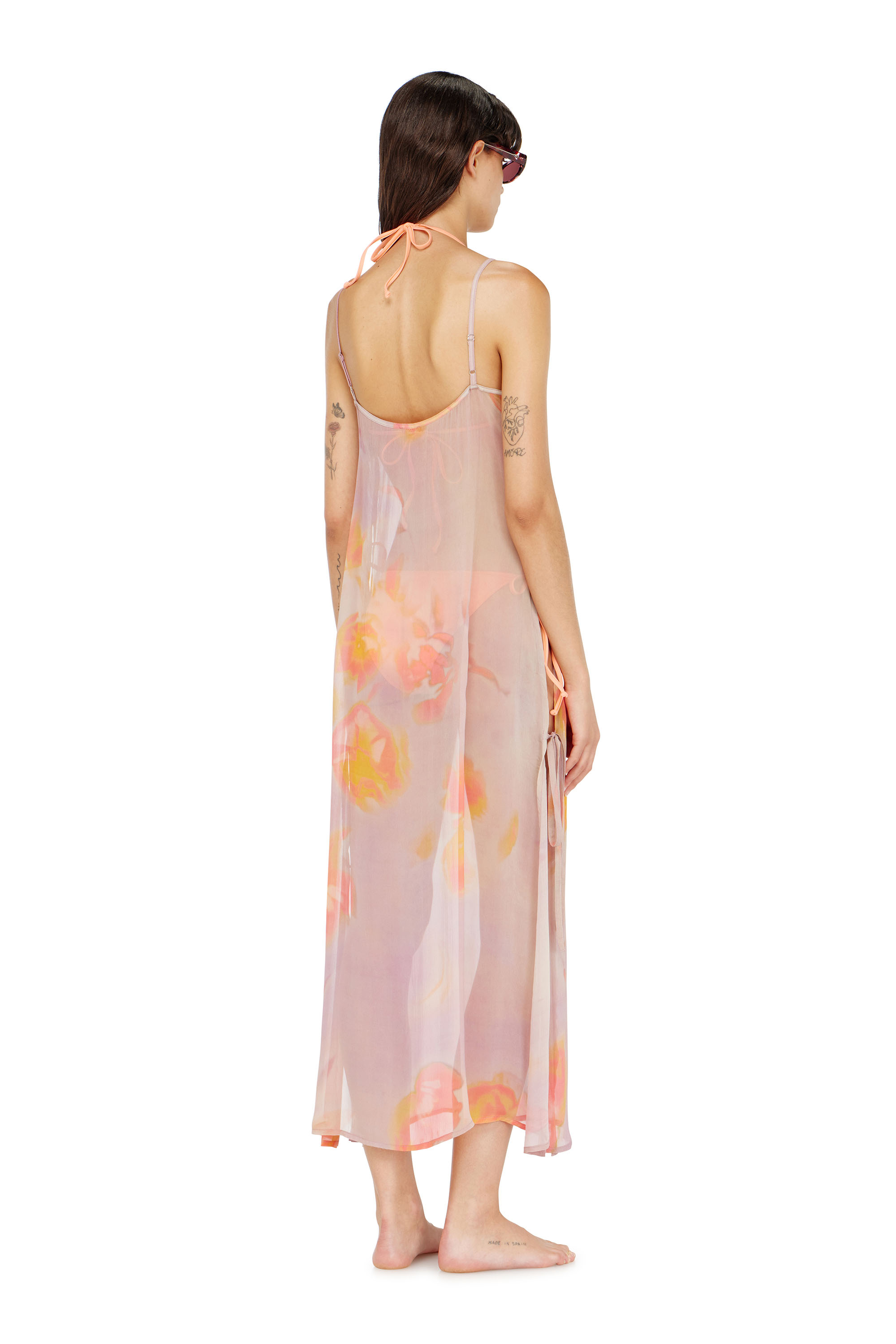 Diesel - VANYA-UTLT, Robe de plage en chiffon &agrave; motif floral Femme in ToBeDefined - 4