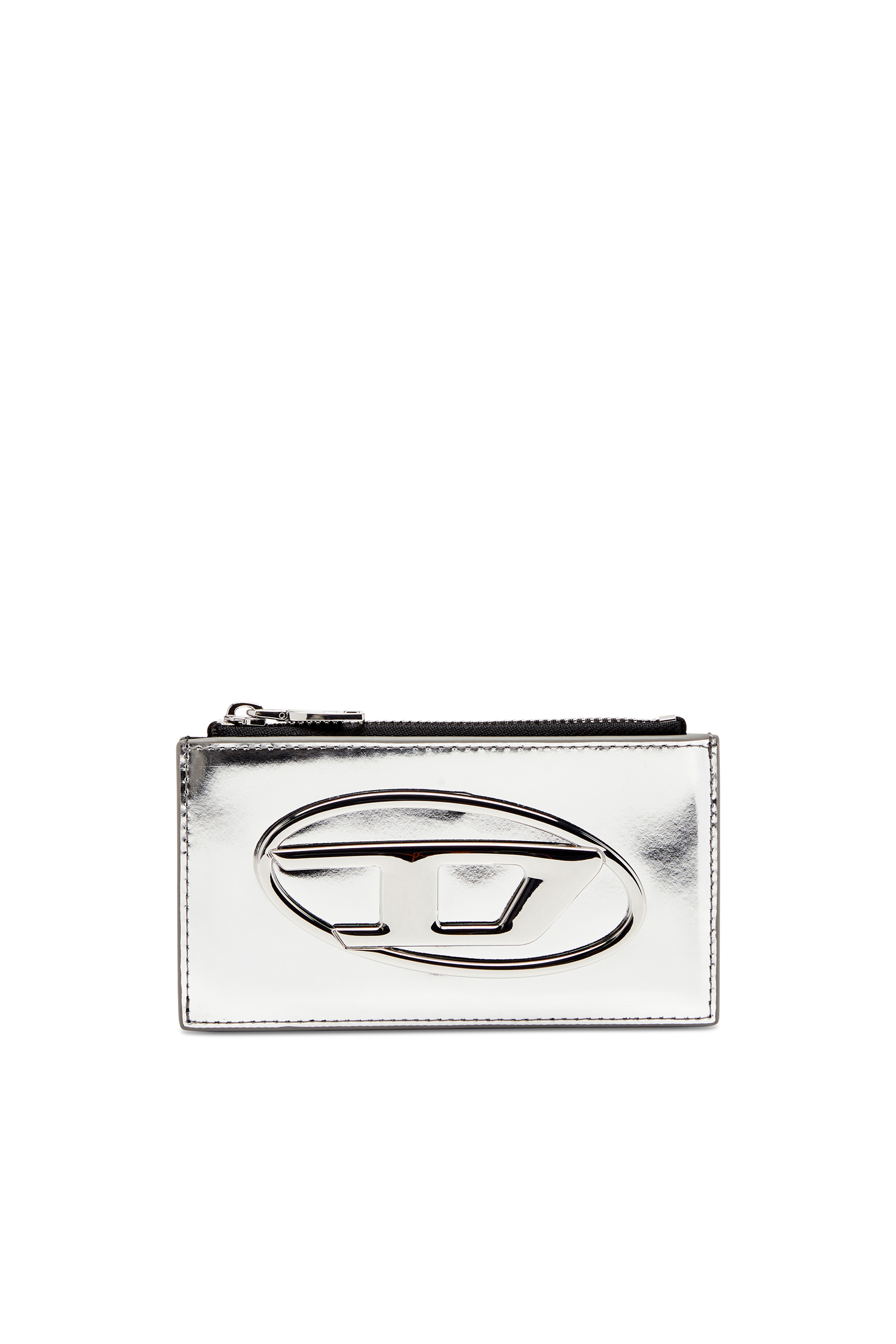 Diesel - 1DR CARD HOLDER III, Porte-cartes en cuir effet miroir Femme in Gris argenté - 2