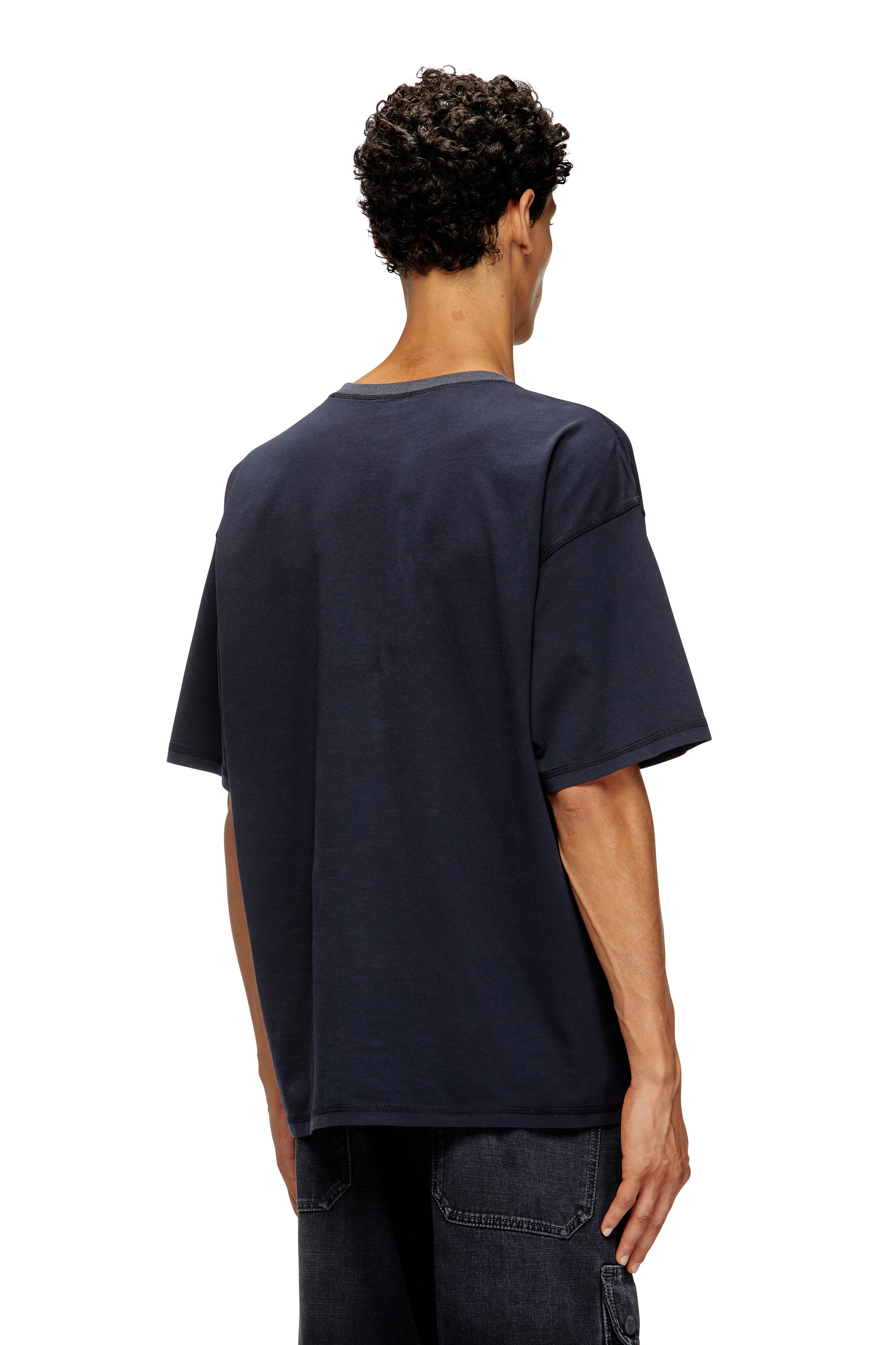 Diesel - T-BOXT-T5, T-shirt en coton avec imprimé Oval D Homme in Bleu - 4