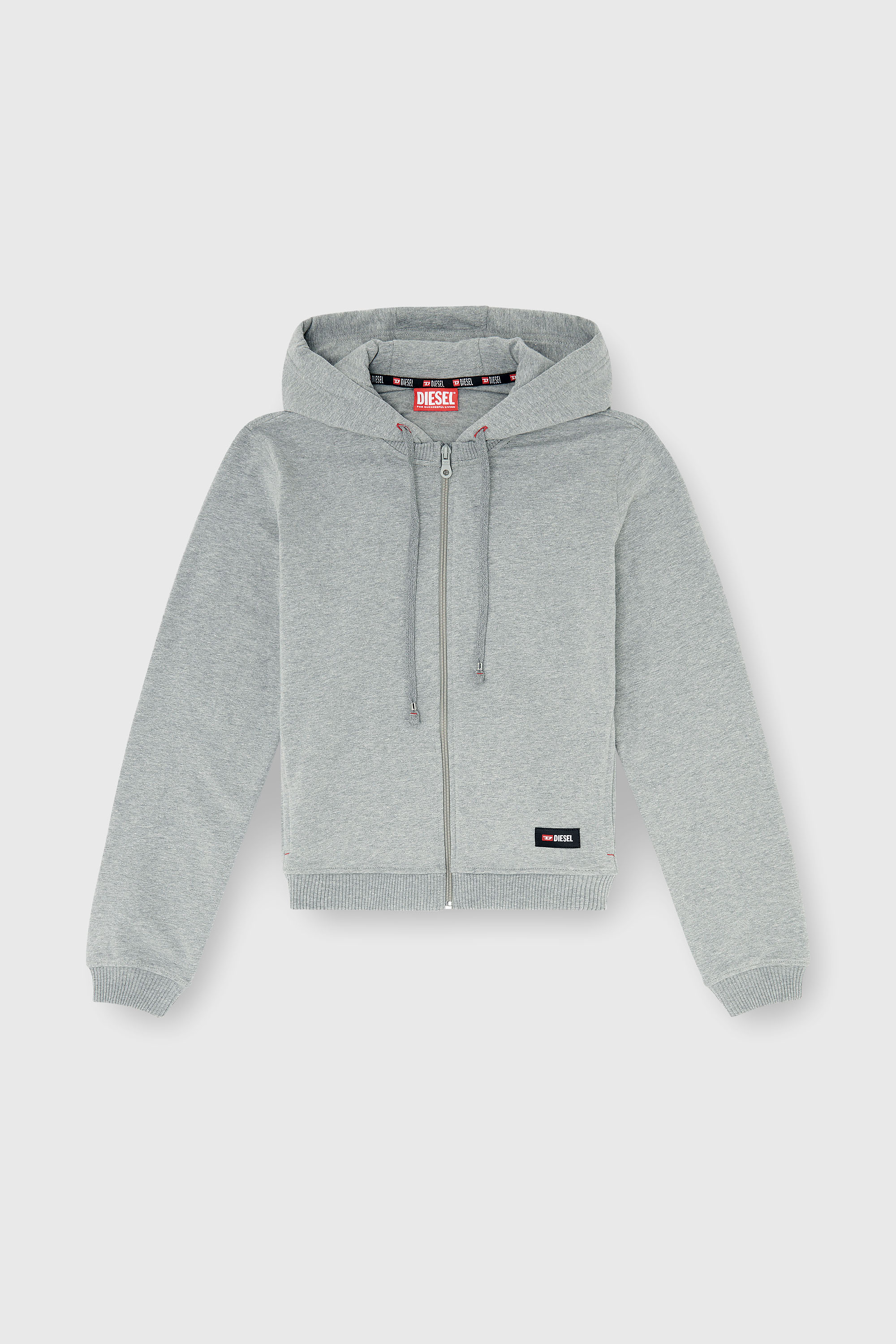 Diesel - HARRIET-D-CORE, Sweat &agrave; capuche en m&eacute;lange de coton gratt&eacute; Femme in Gris - 2