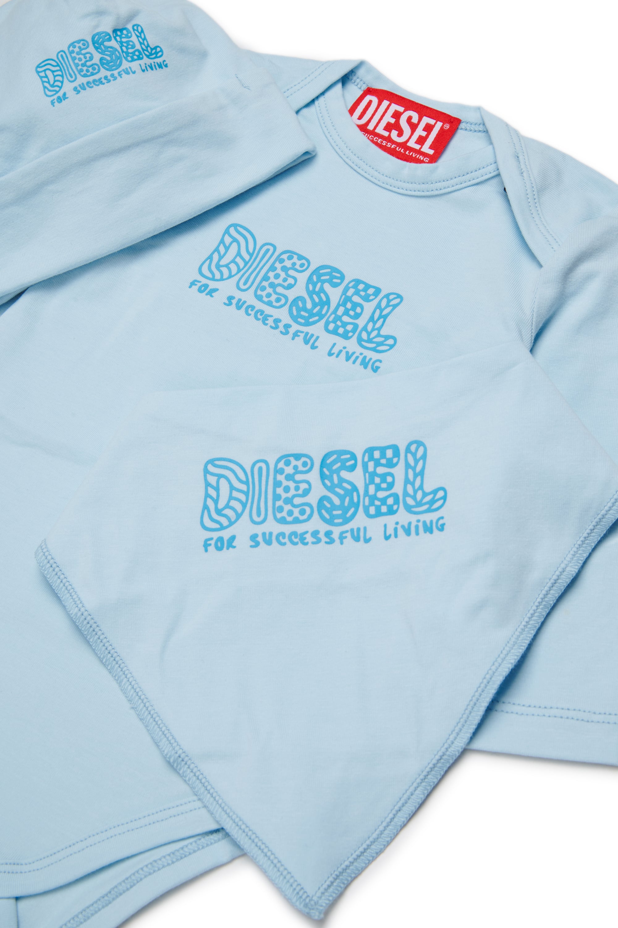 Diesel - UBBYBOX-NB, Ensemble nouveau-n&eacute; avec imprim&eacute; doodle-logo Mixte in Bleu - 3
