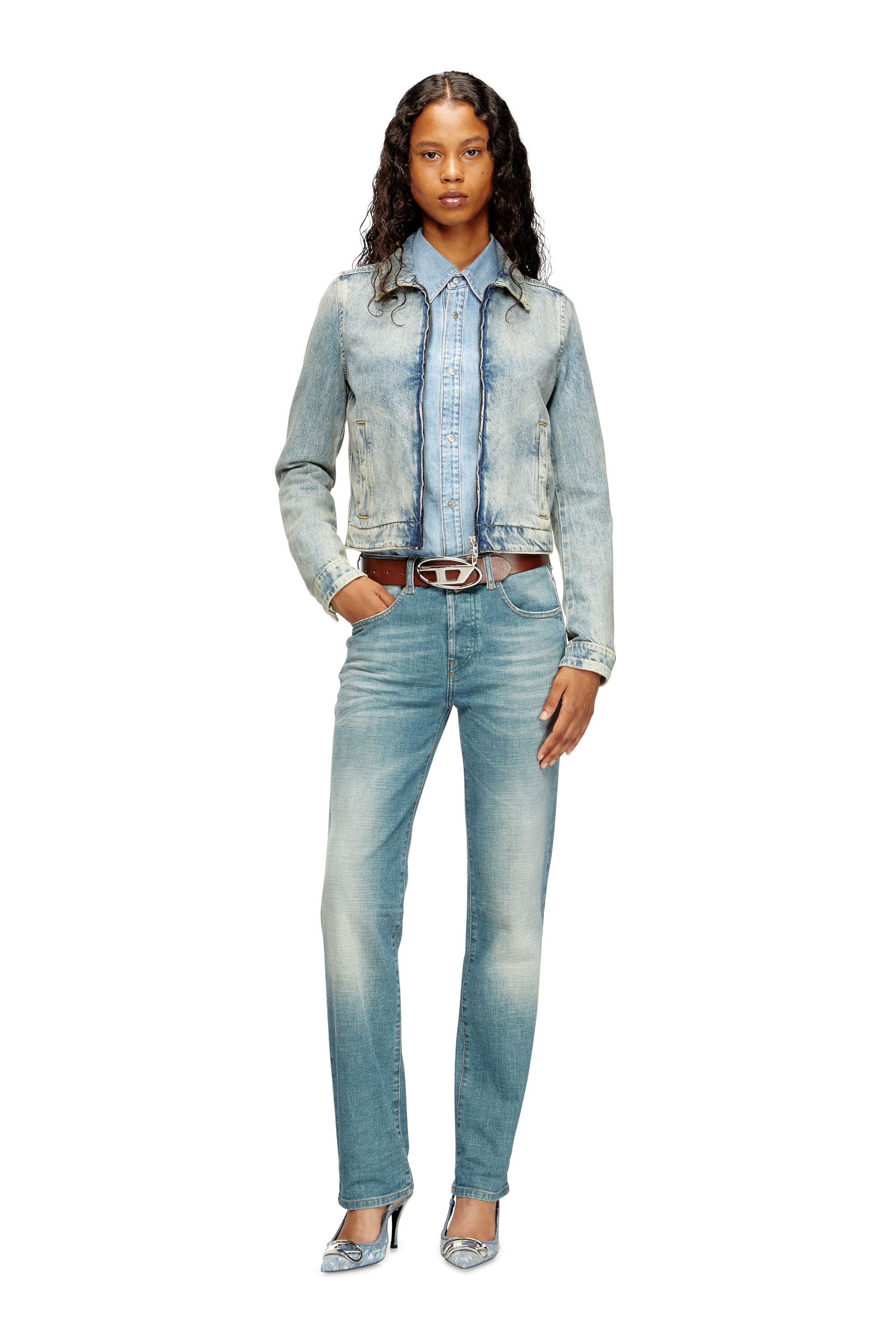 Diesel - Regular Jeans 1989 D-Mine 09M58 Femme, Bleu moyen - Image 2