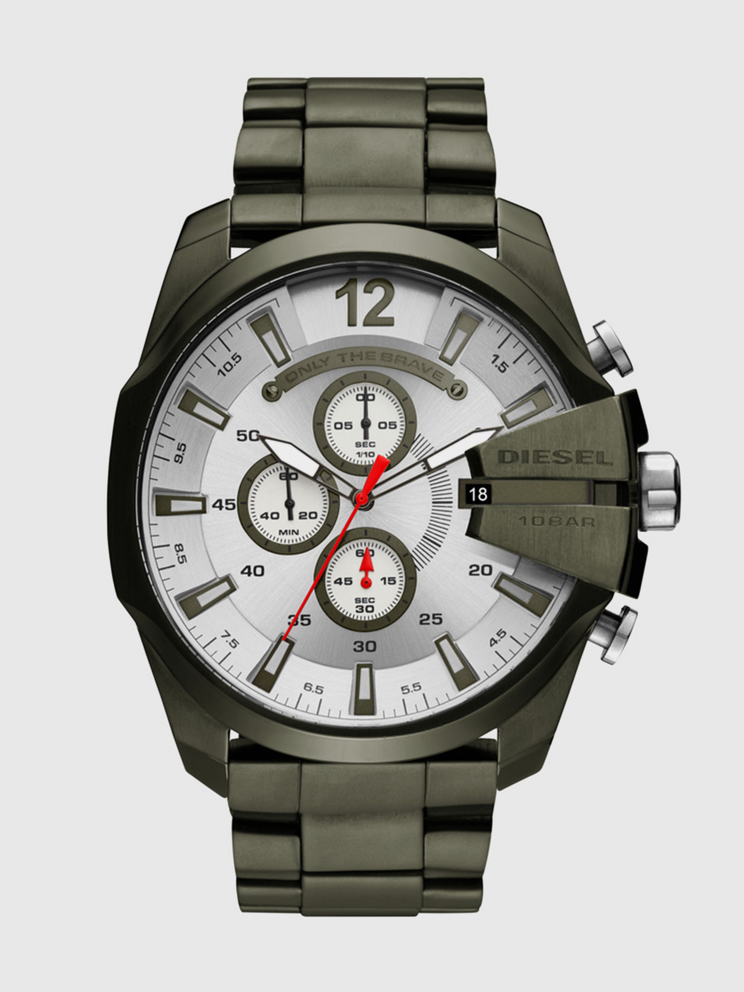 Diesel - DZ4478, Montre olive avec plaque Diesel, 51 mm Homme in Vert - 1