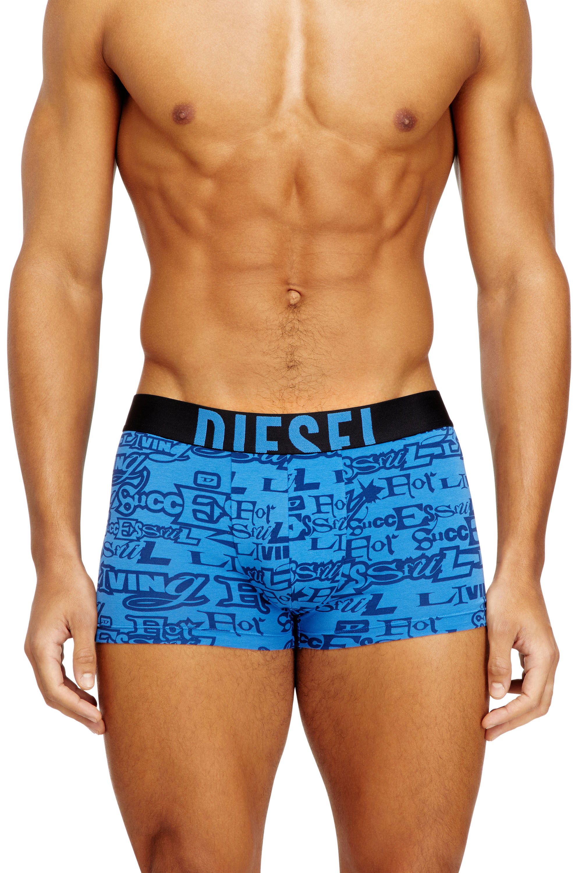 Diesel - DAMIEN-D-POP-3PACK-40, Lot de trois boxers en coton avec logos audacieux Homme in Bleu - 3