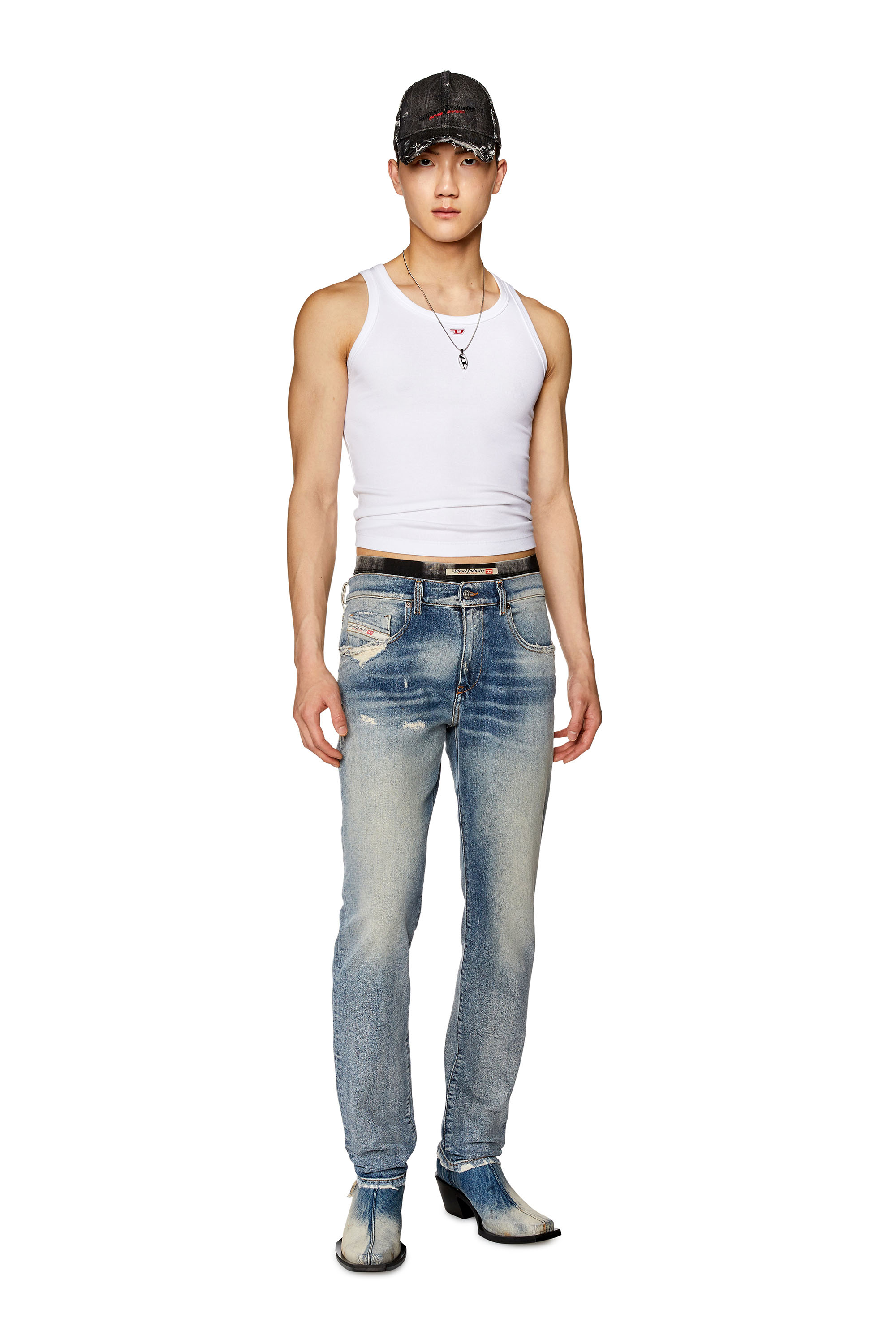 Diesel - Slim Jeans 2019 D-Strukt 007Q3, Bleu Clair - Image 4