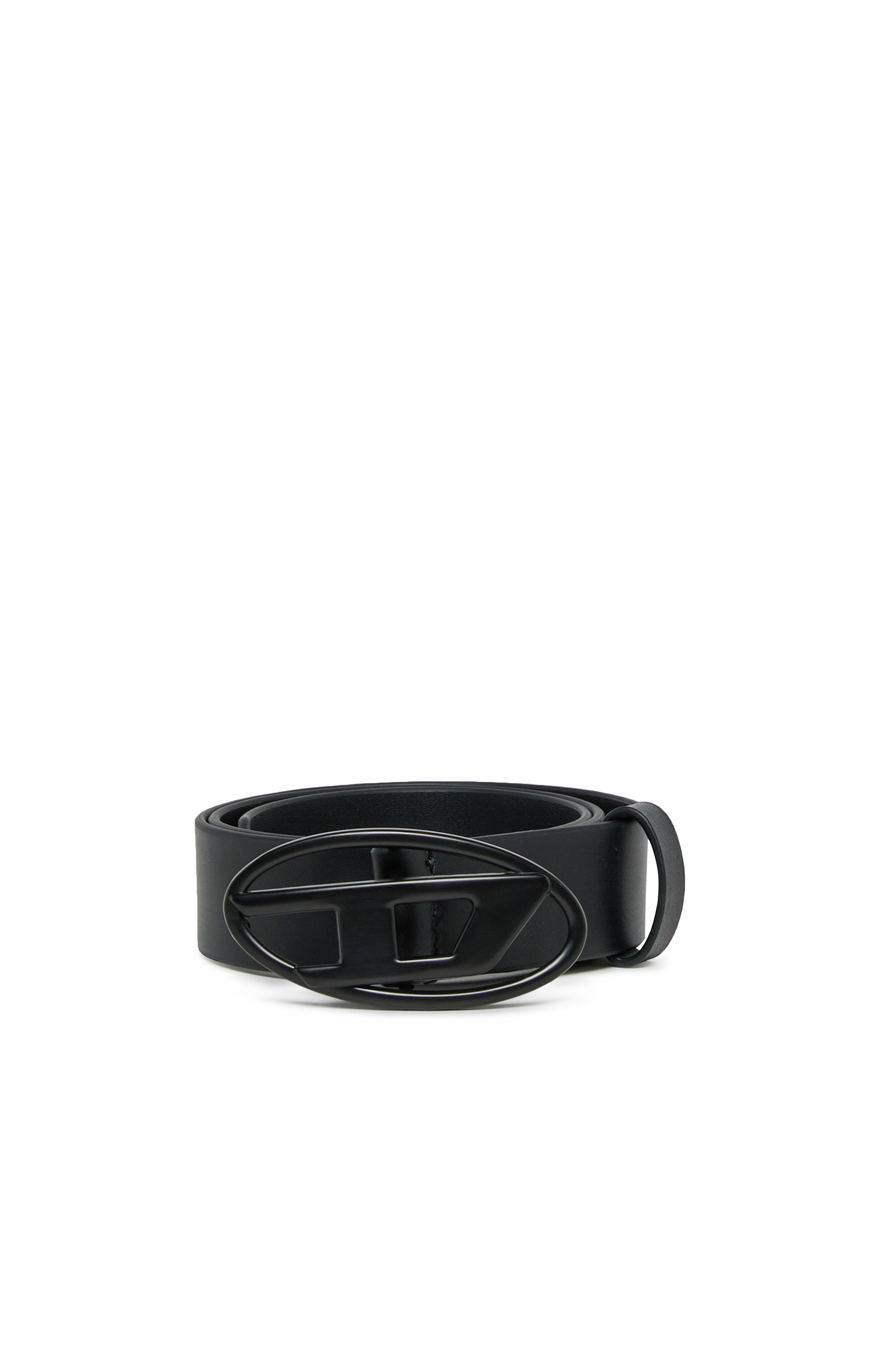 Diesel - B1DRN, Ceinture en cuir de 3 cm avec boucle ovale en D Mixte in Noir - 1