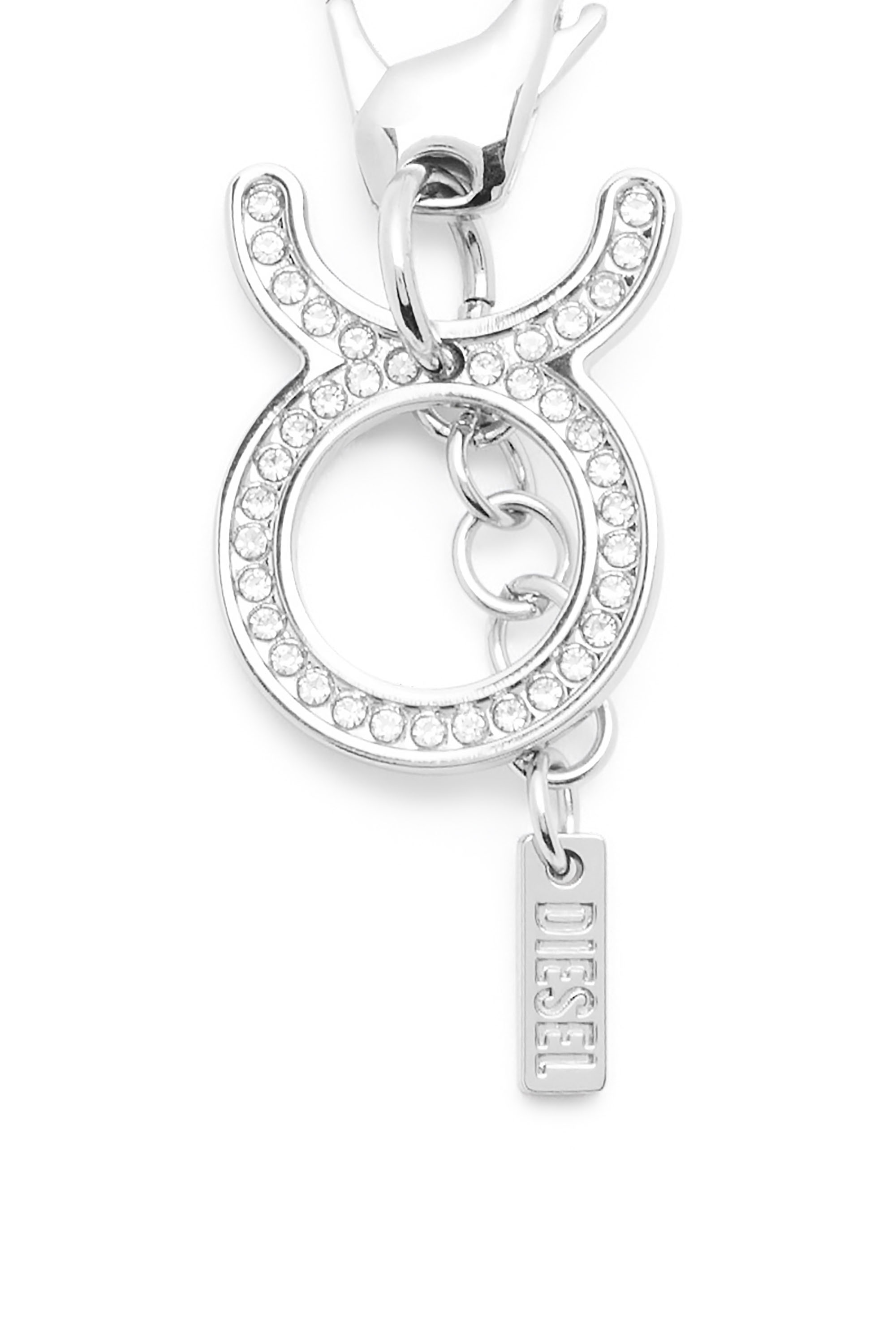 Diesel - CHARM TAURUS, Pendentif Taureau en m&eacute;tal avec strass Mixte in Gris argent&eacute; - 2