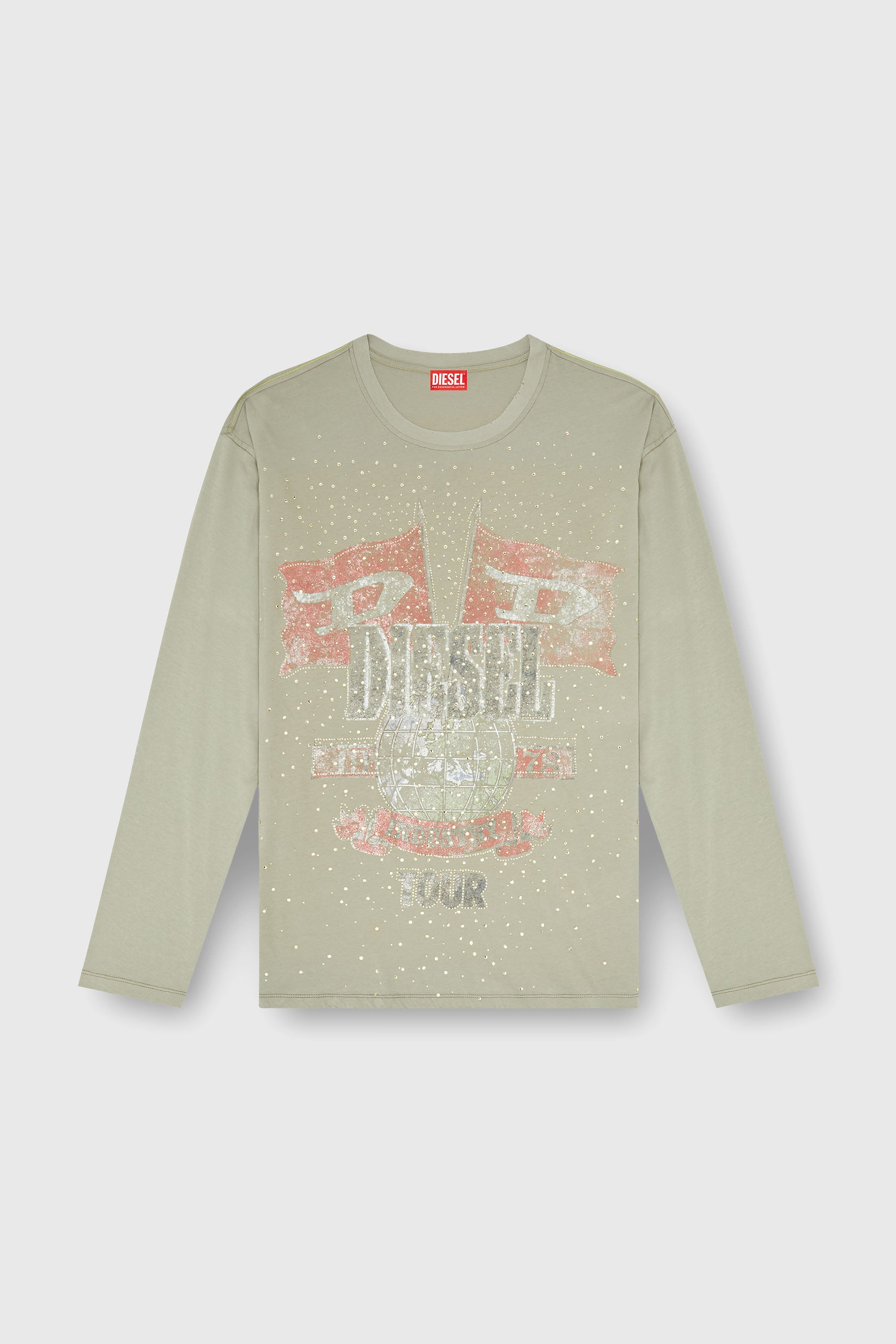 Diesel - T-GERI-LS-A, T-shirt manches longues avec motifs concert et cristaux Homme in ToBeDefined - 2