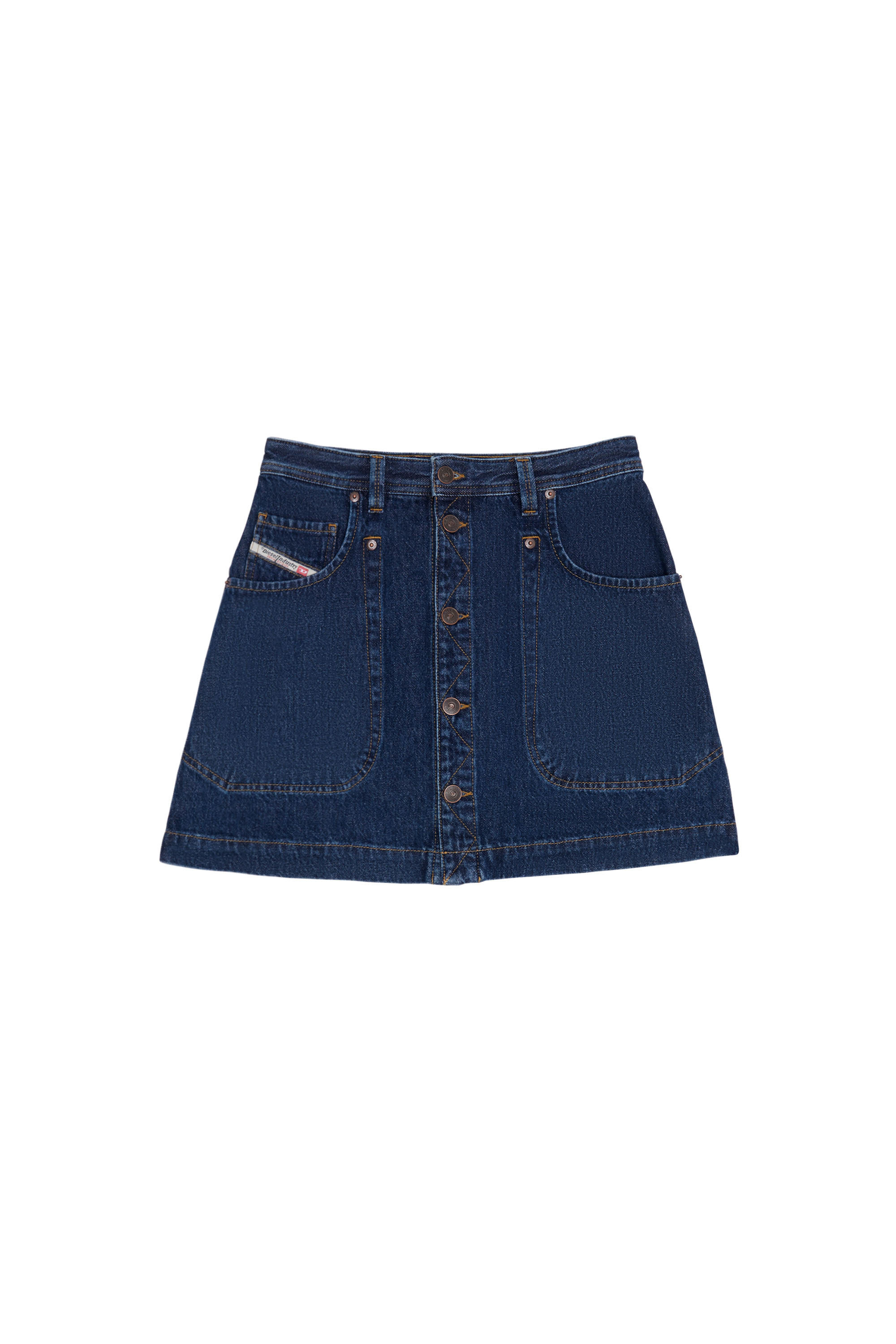Diesel - DE-ALBUS A-LINE SKIRT, Mini-jupe trap&egrave;ze en denim Femme in Bleu - 2