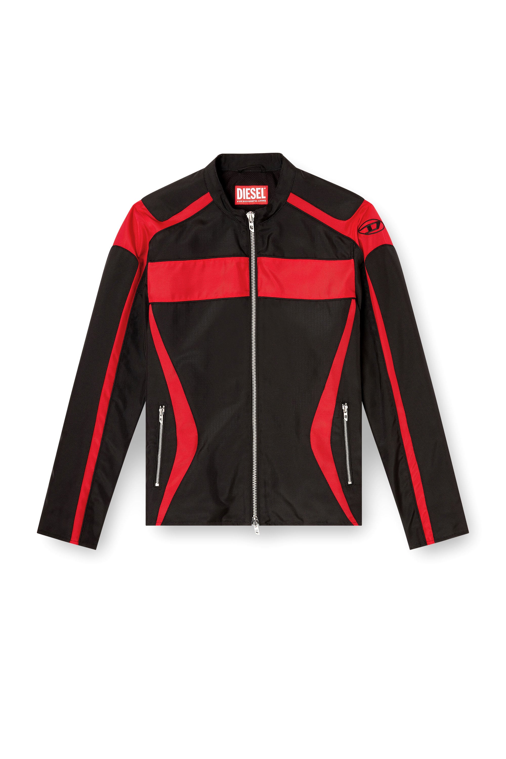 Diesel - J-ADAM-PDAI, Veste biker en toile &agrave; blocs de couleur Homme in Polychrome - 3