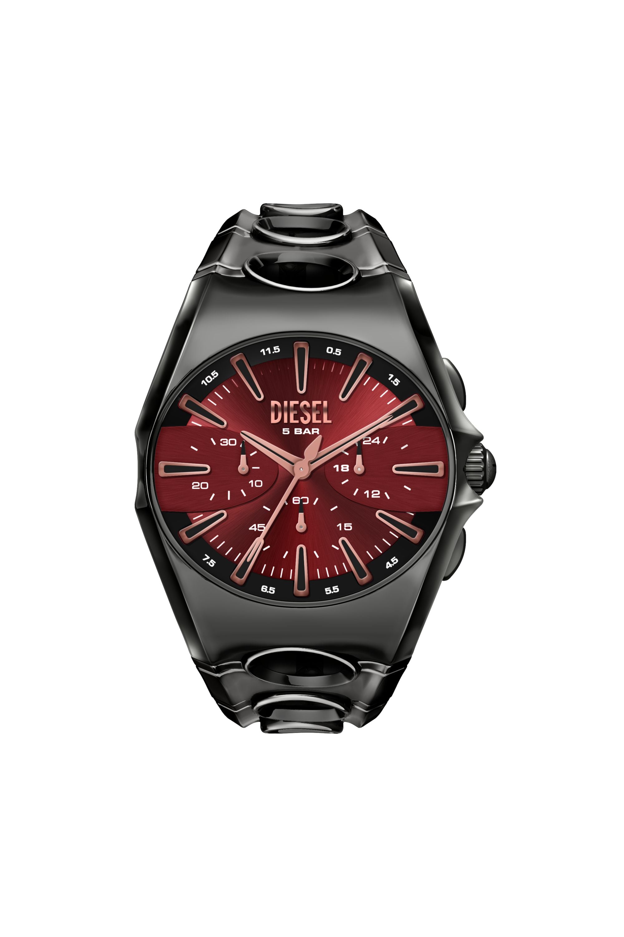 Diesel - DZ4726 WATCH, Montre D-Curve en acier inoxydable finition gunmetal Homme in Noir - 1