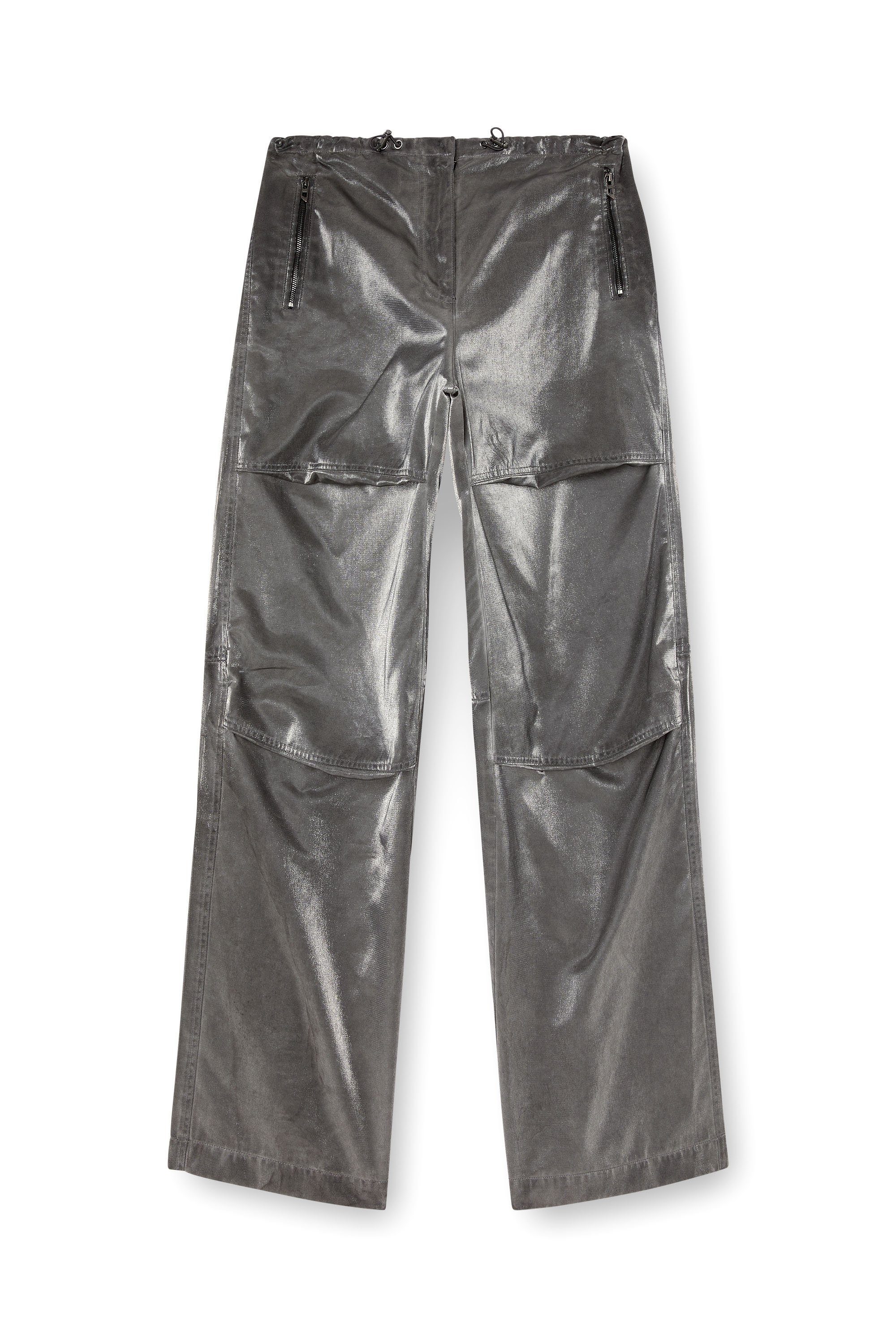 Diesel - P-RODIGE, Pantalon cargo en satin Femme in Gris - 3