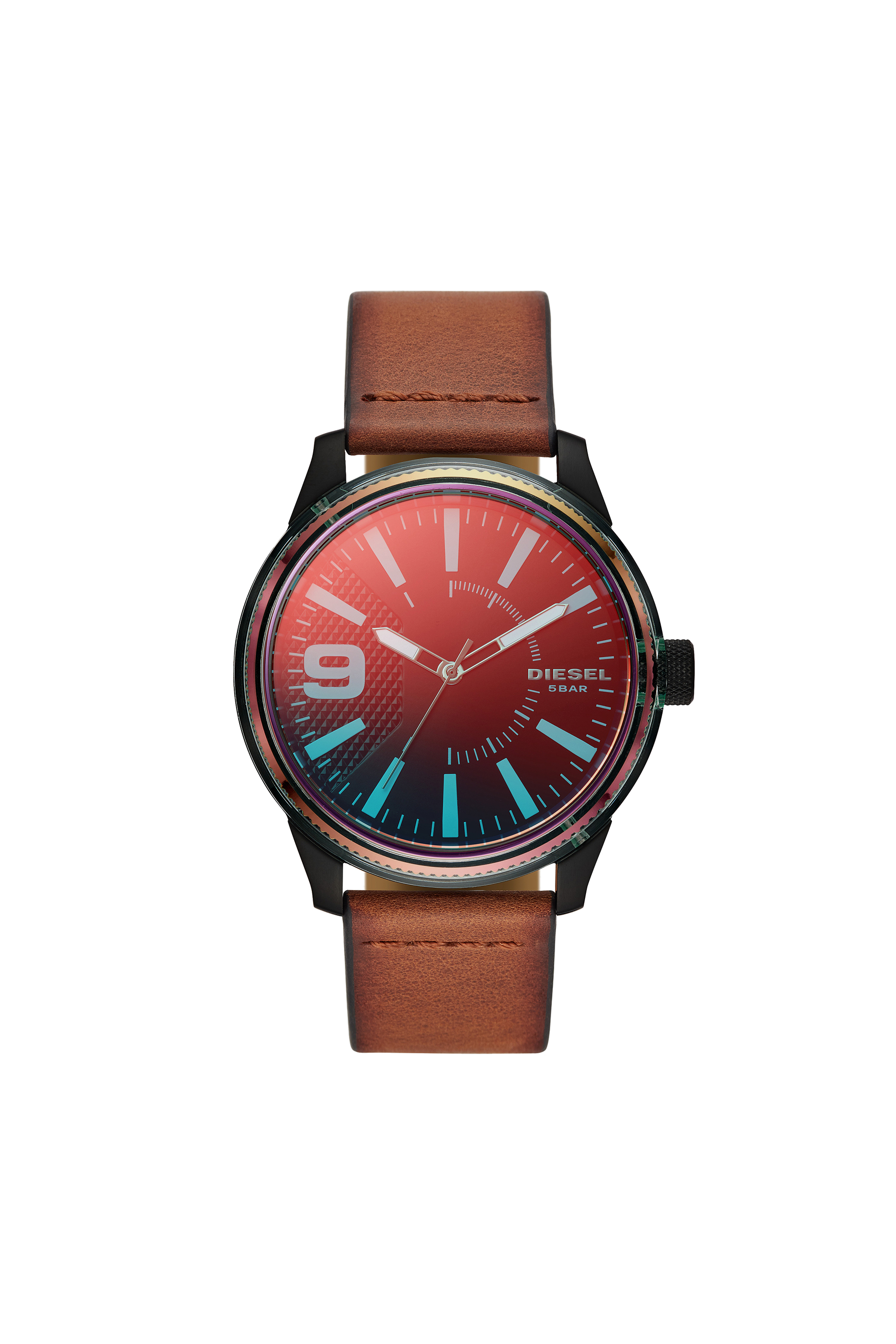 Diesel - DZ1876, Rasp Nsbb montre en cuir marron à trois aiguilles Homme in Marron - 1