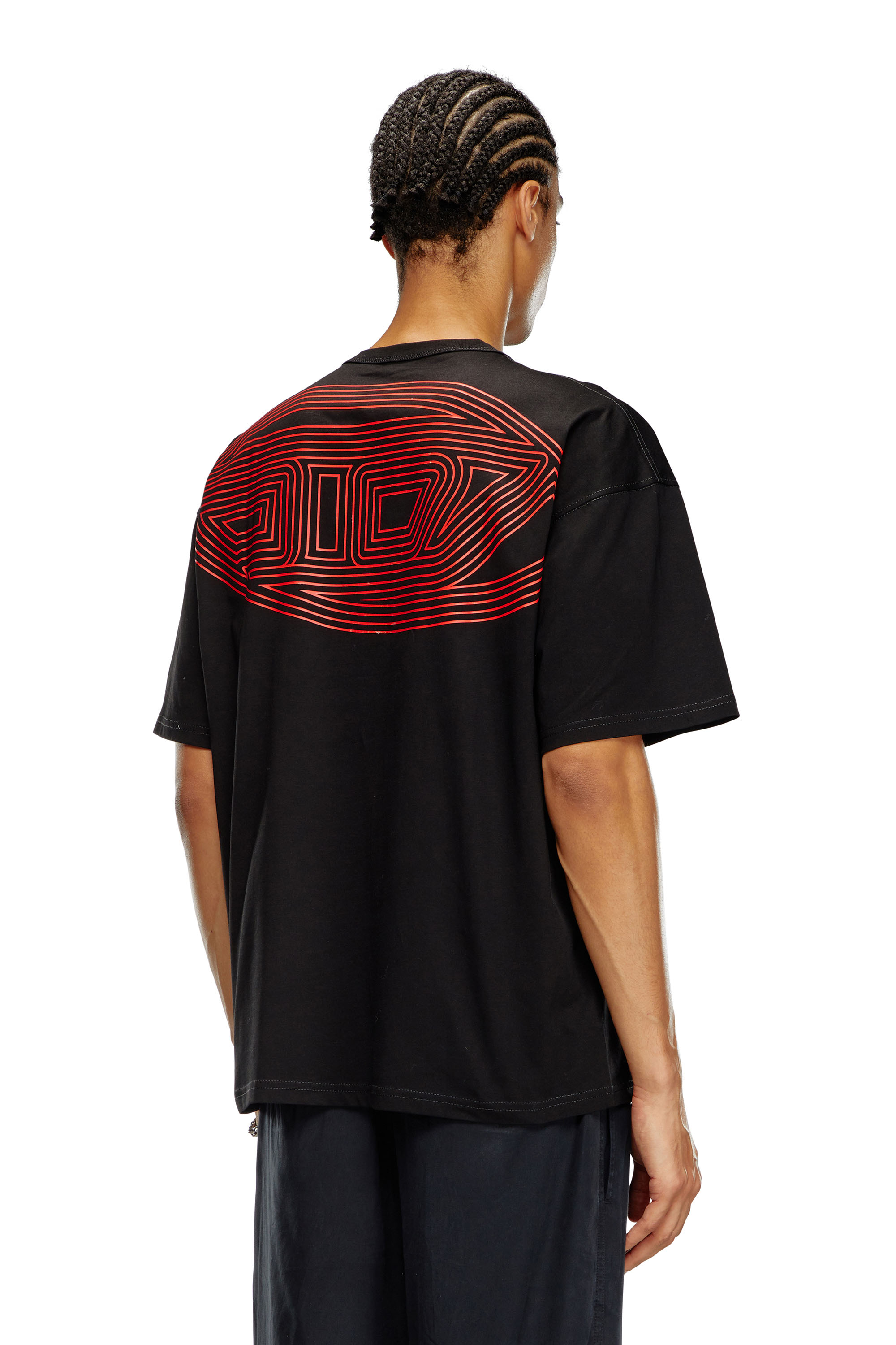 Diesel - T-BOXT-K18, Homme T-shirt avec imprimé Oval D et broderie in Noir - Image 4