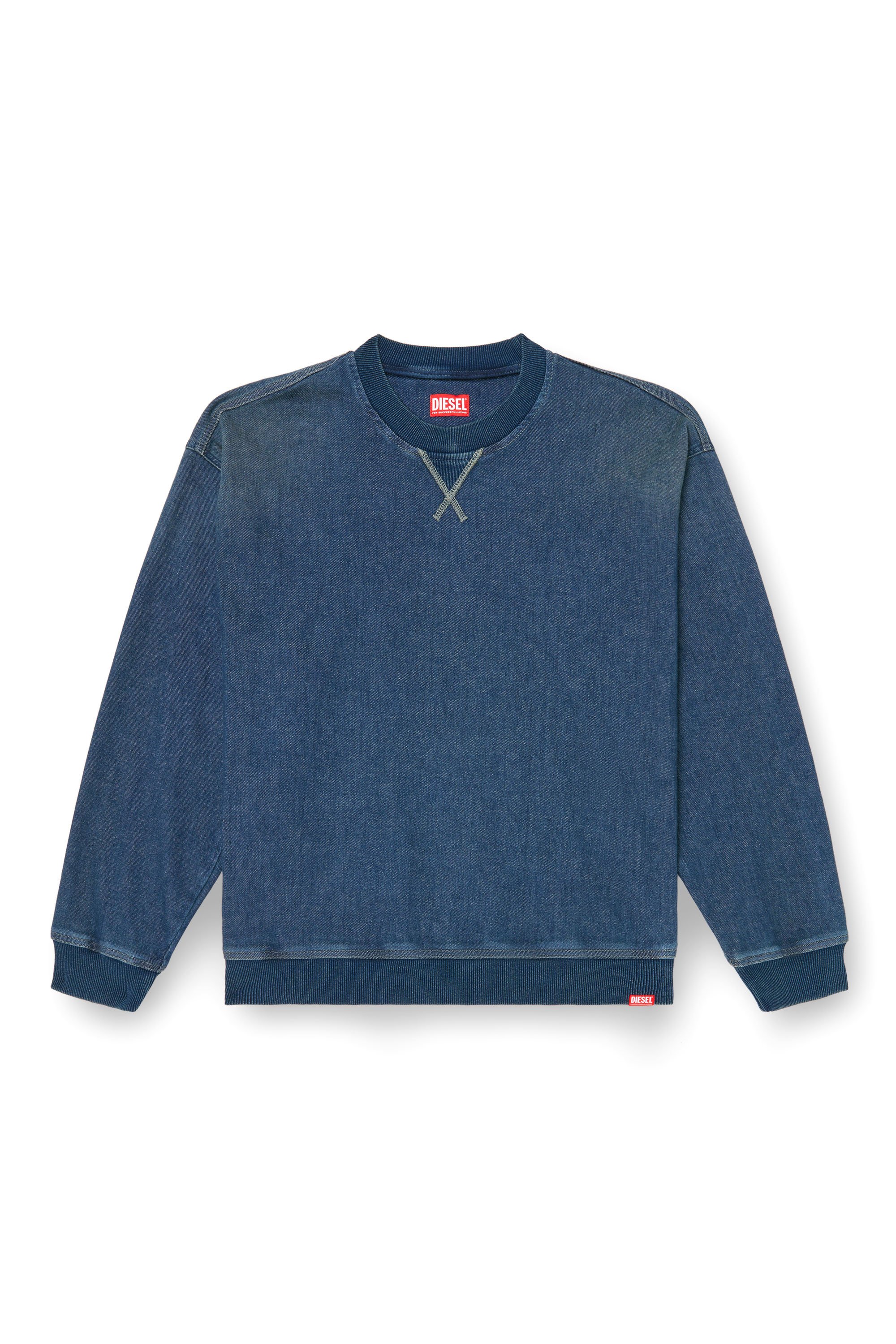 Diesel - D-KRIBY-S TRACK, Sweat-shirt en Track Denim Mixte in Bleu - 3