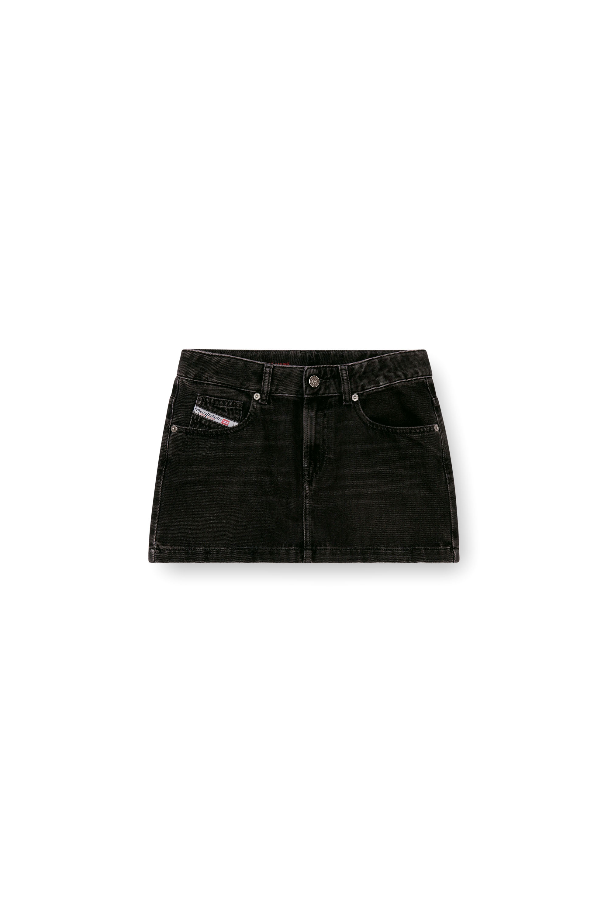 Diesel - DE-RON, Minijupe en denim d&eacute;lav&eacute; Femme in Noir - 2