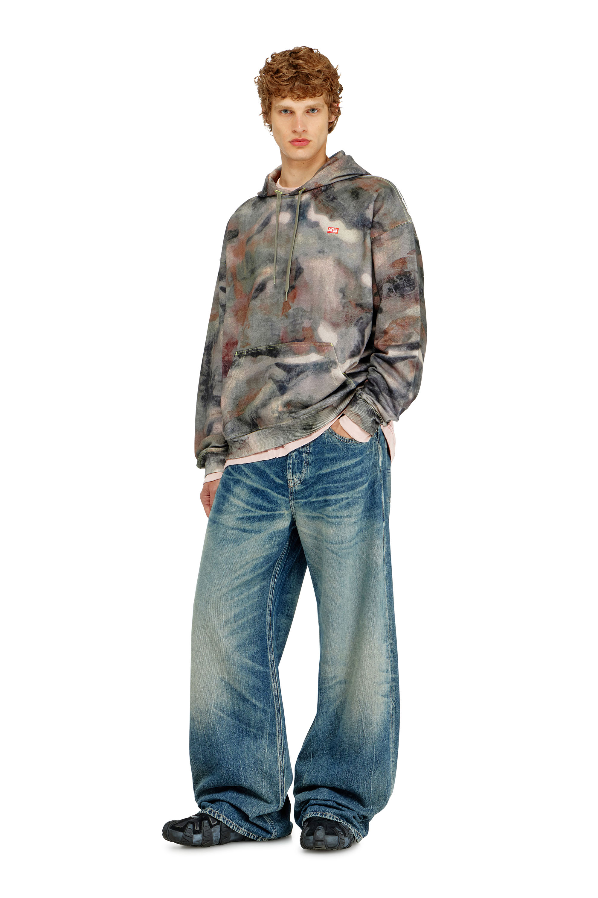Diesel - S-BOXT-HOOD-V1, Sweat &agrave; capuche en coton biologique &agrave; imprim&eacute; camouflage Homme in Polychrome - 2