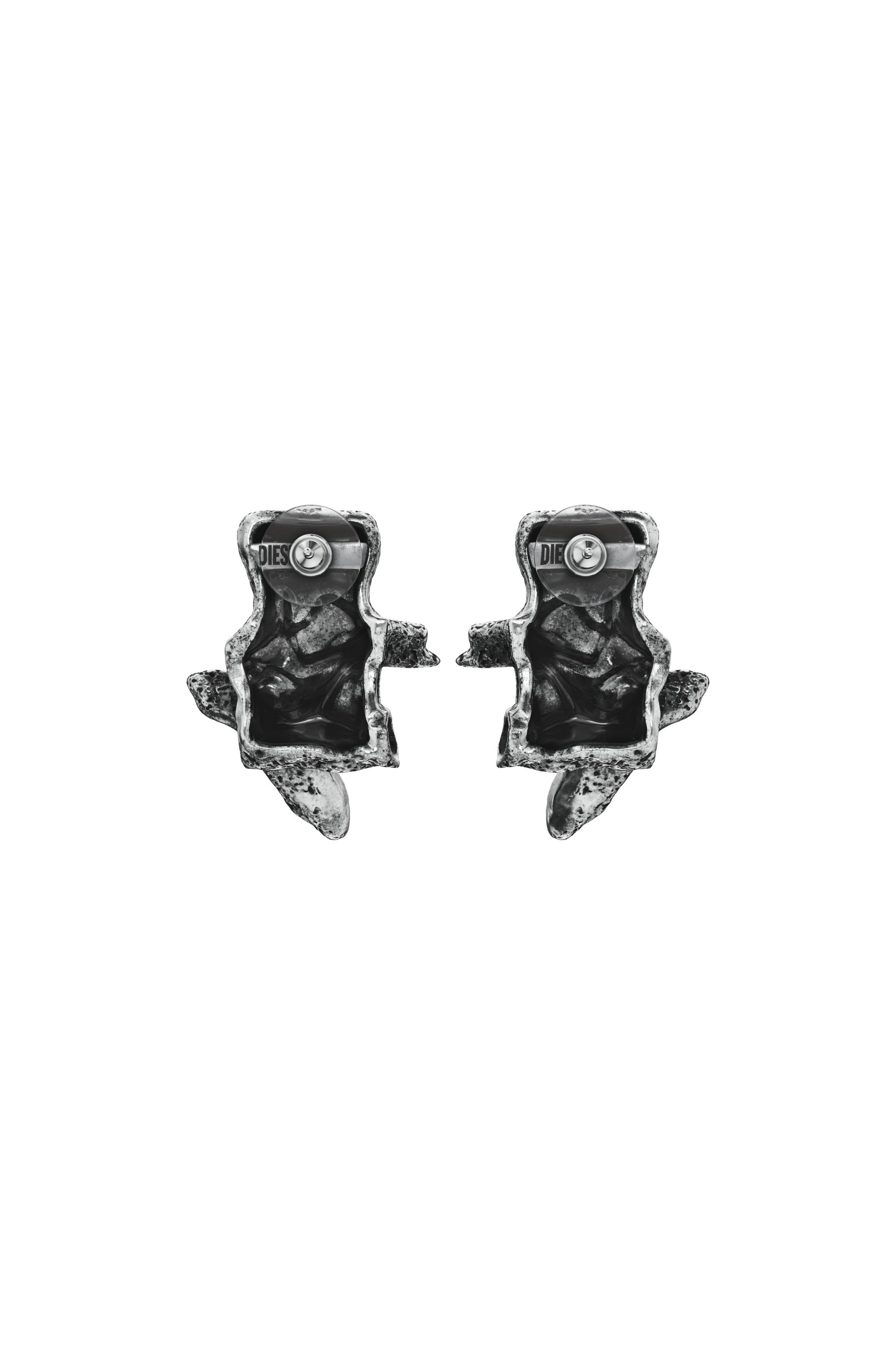 Diesel - DX1710040 JEWELLERY, Boucles d&rsquo;oreilles argent&eacute;es &agrave; clous Mixte in Gris - 3