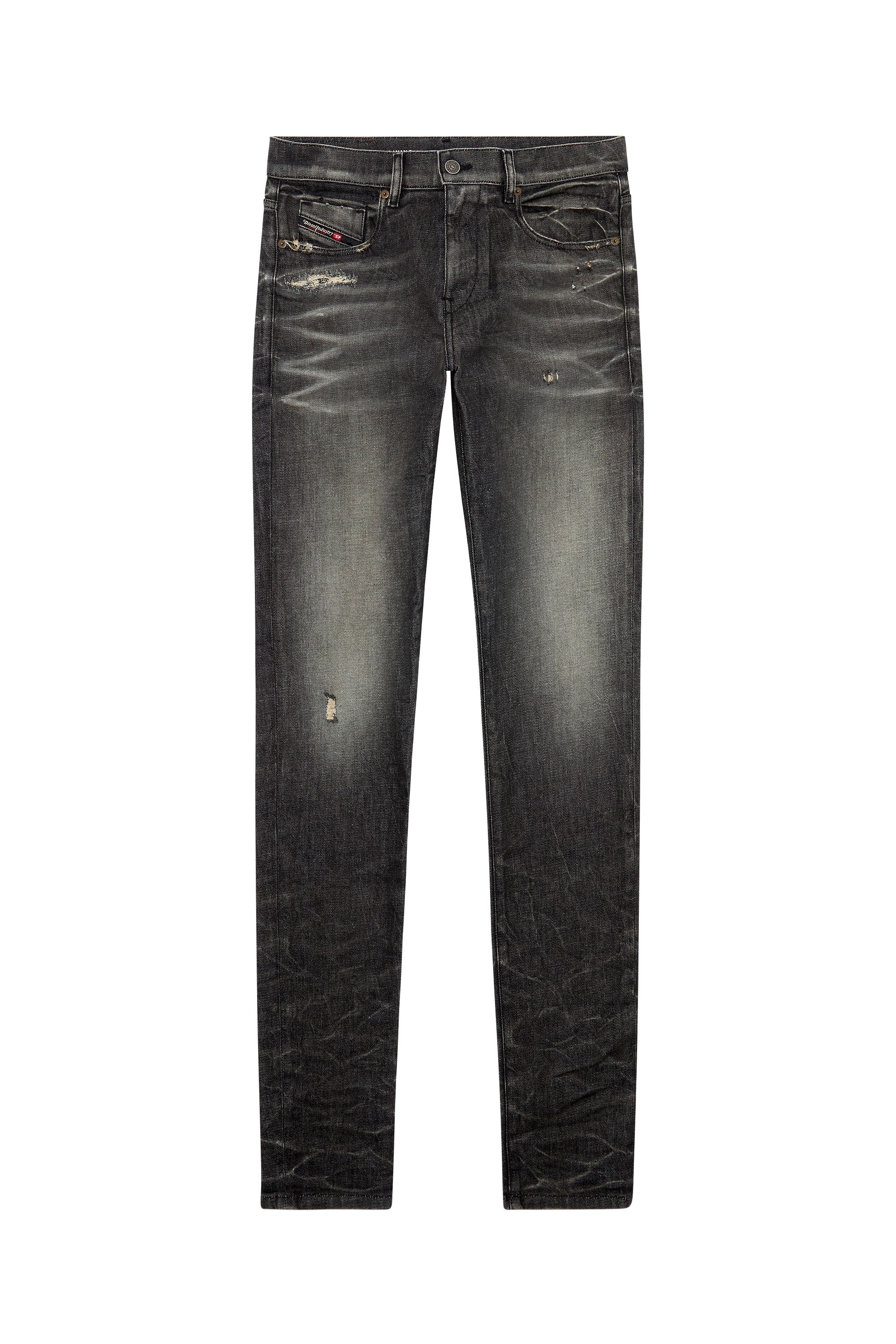 Diesel - Slim Jeans 2019 D-Strukt 09H51, Noir/Gris foncé - Image 5