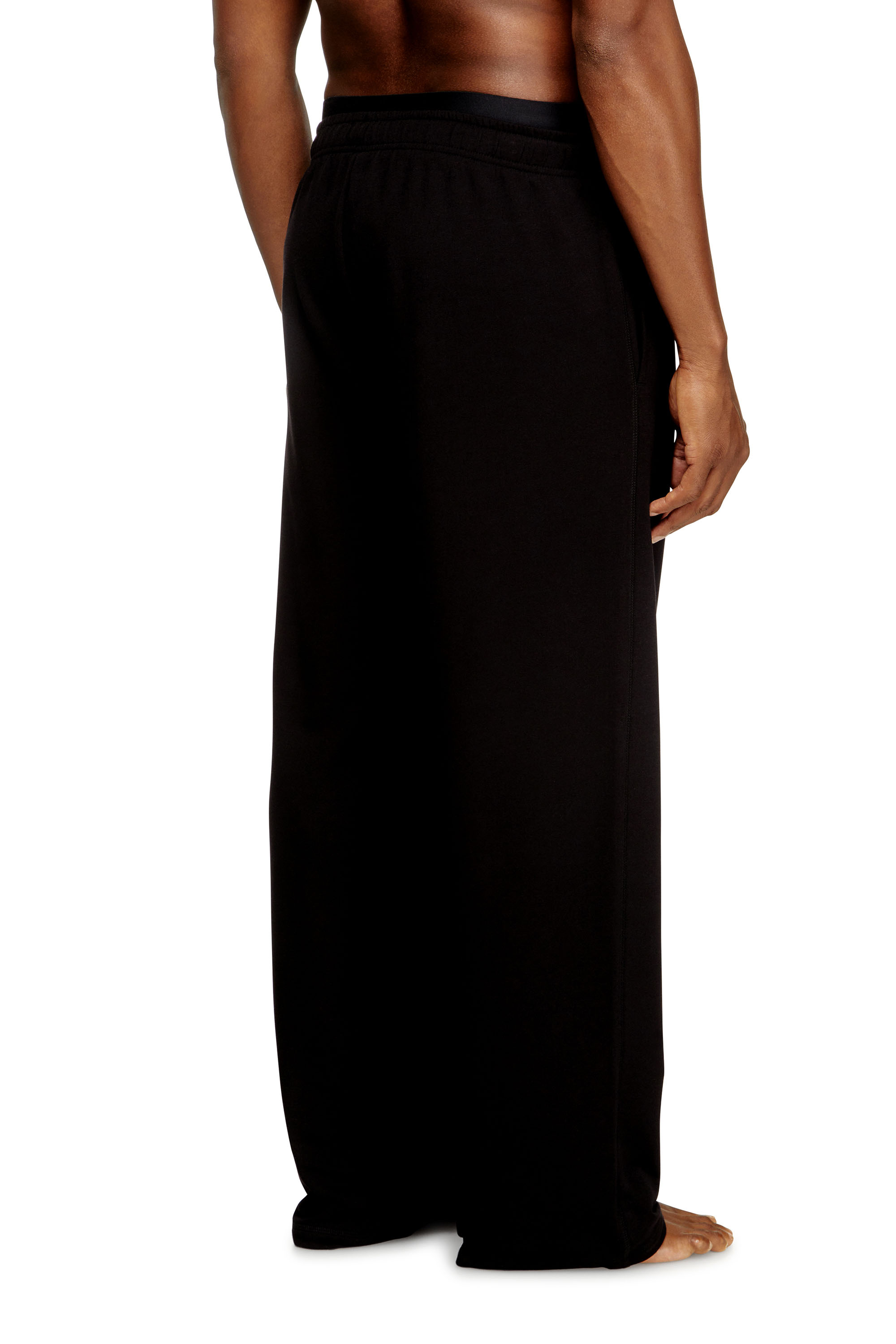 Diesel - BRADLEY-D-POP, Pantalon en éponge de coton avec ceinture à logo Homme in Noir - 4