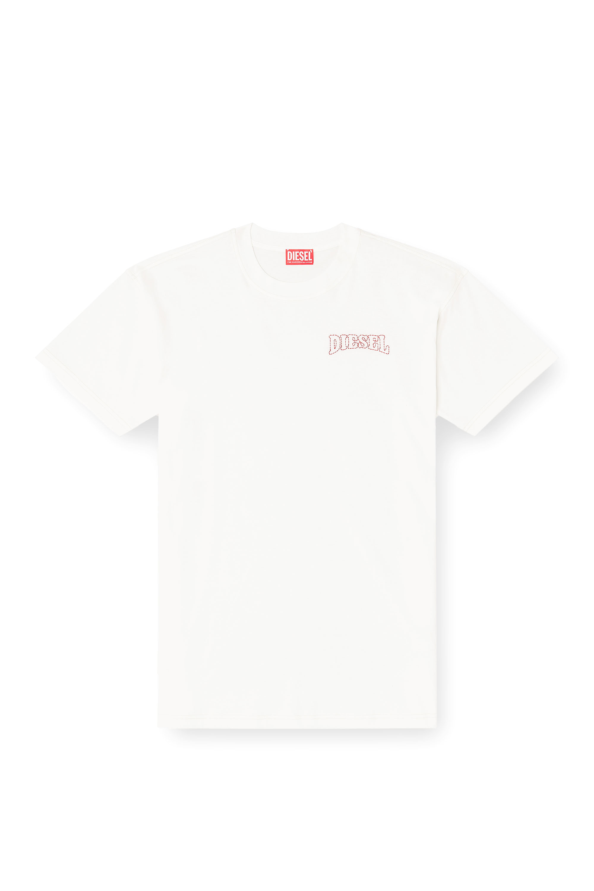 Diesel - T-NORM-V16, T-shirt r&eacute;guli&egrave;re en coton avec broderie Diesel Homme in Blanc - 2