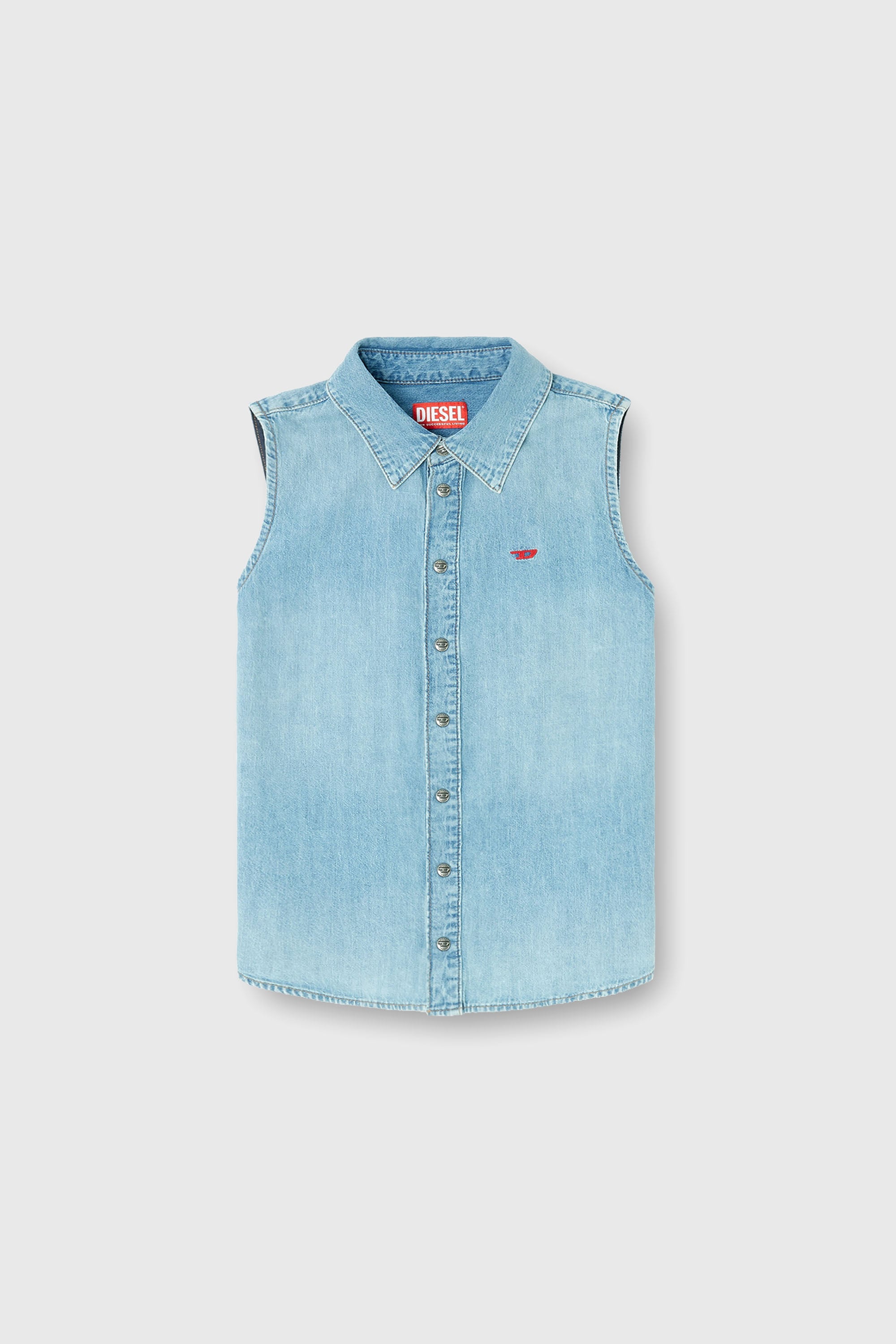 Diesel - DE-EAZY-SL, Chemise en denim sans manches Femme in Bleu - 1