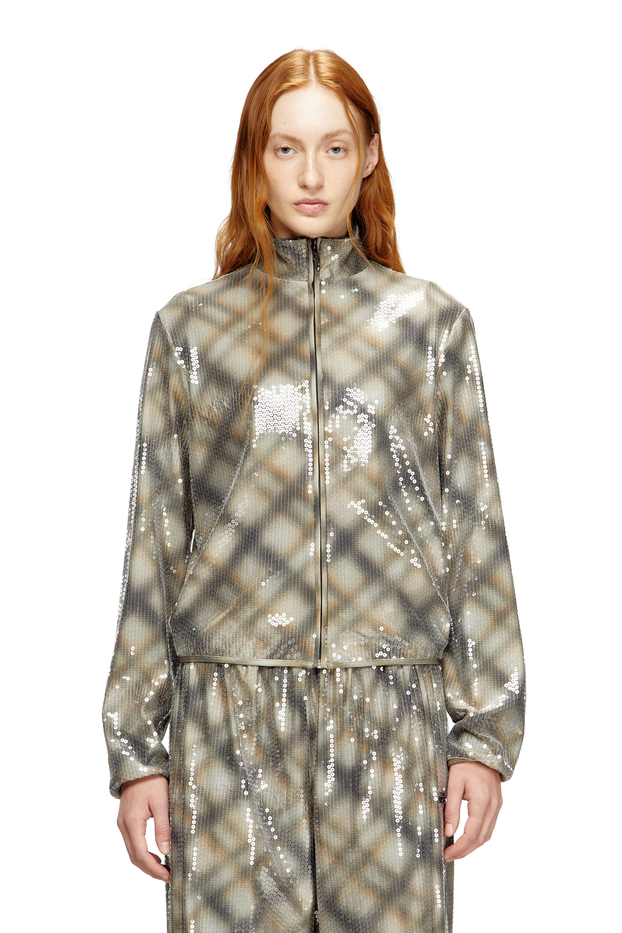 Diesel - F-EREQUINS, Pull à paillettes avec motif à carreaux Femme in Polychrome - 3