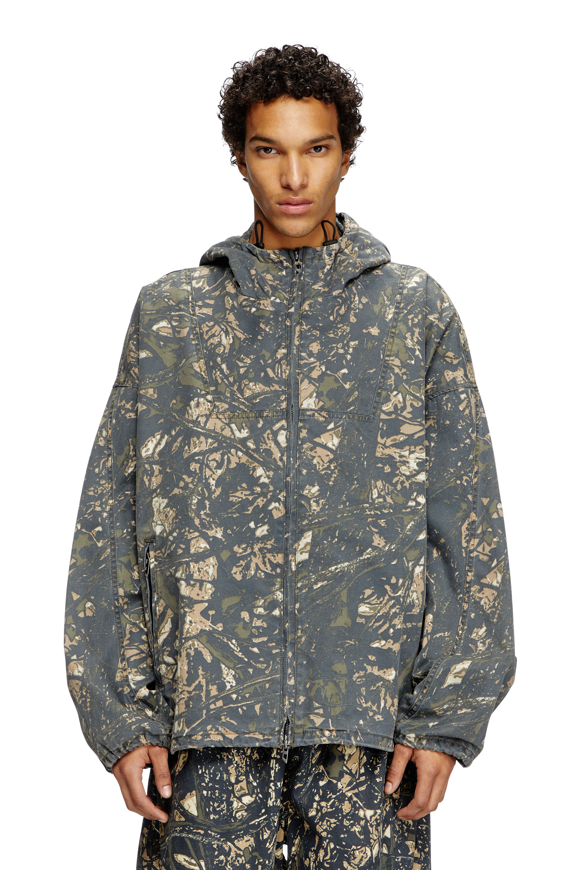 Diesel - J-LINT, Veste à capuche avec imprimé camouflage Homme in Polychrome - 1