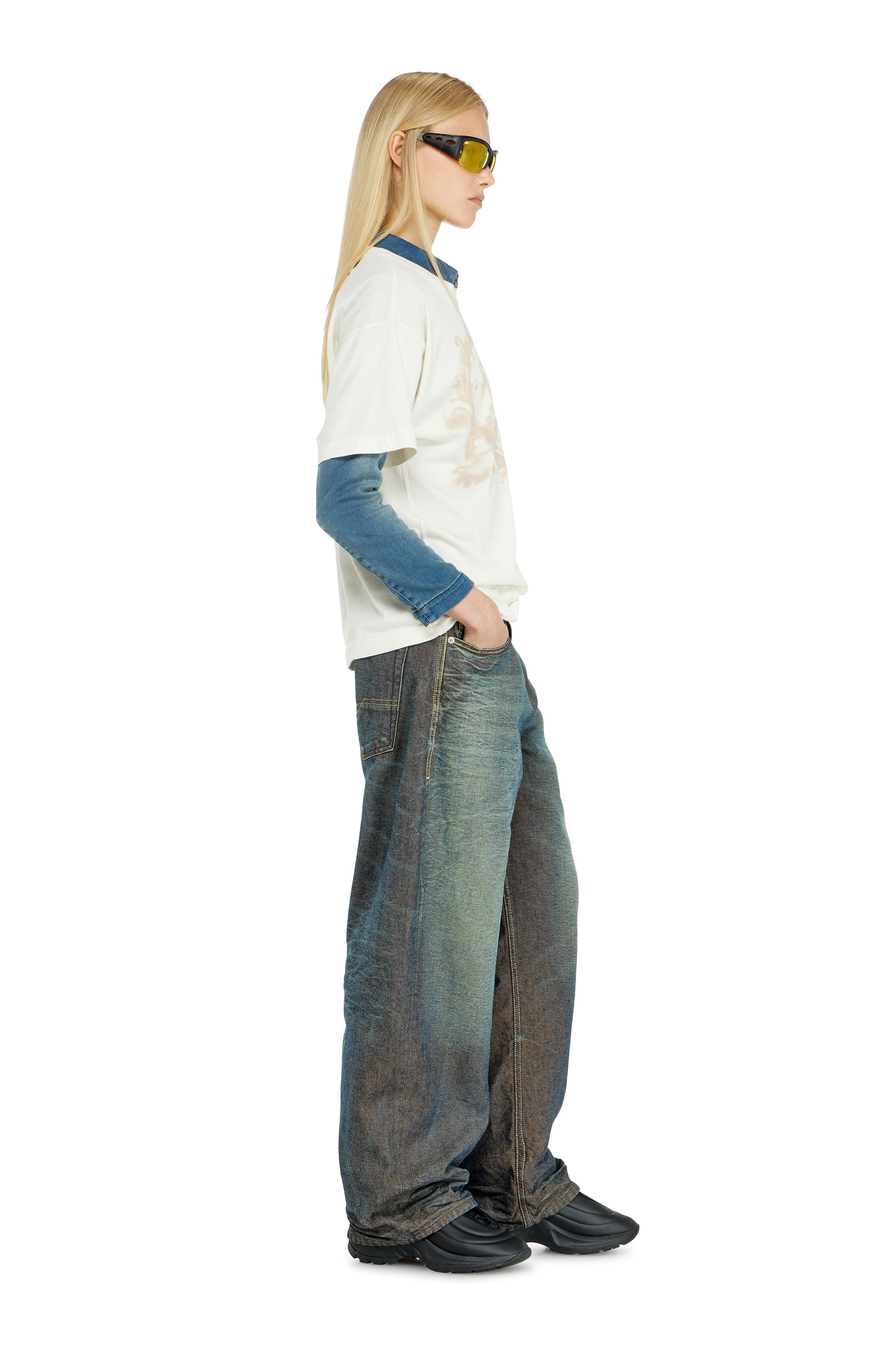 Diesel - Relaxed Jeans 1997 D-Enim-M 007EM Mixte, Bleu Fonc&eacute; - Image 7