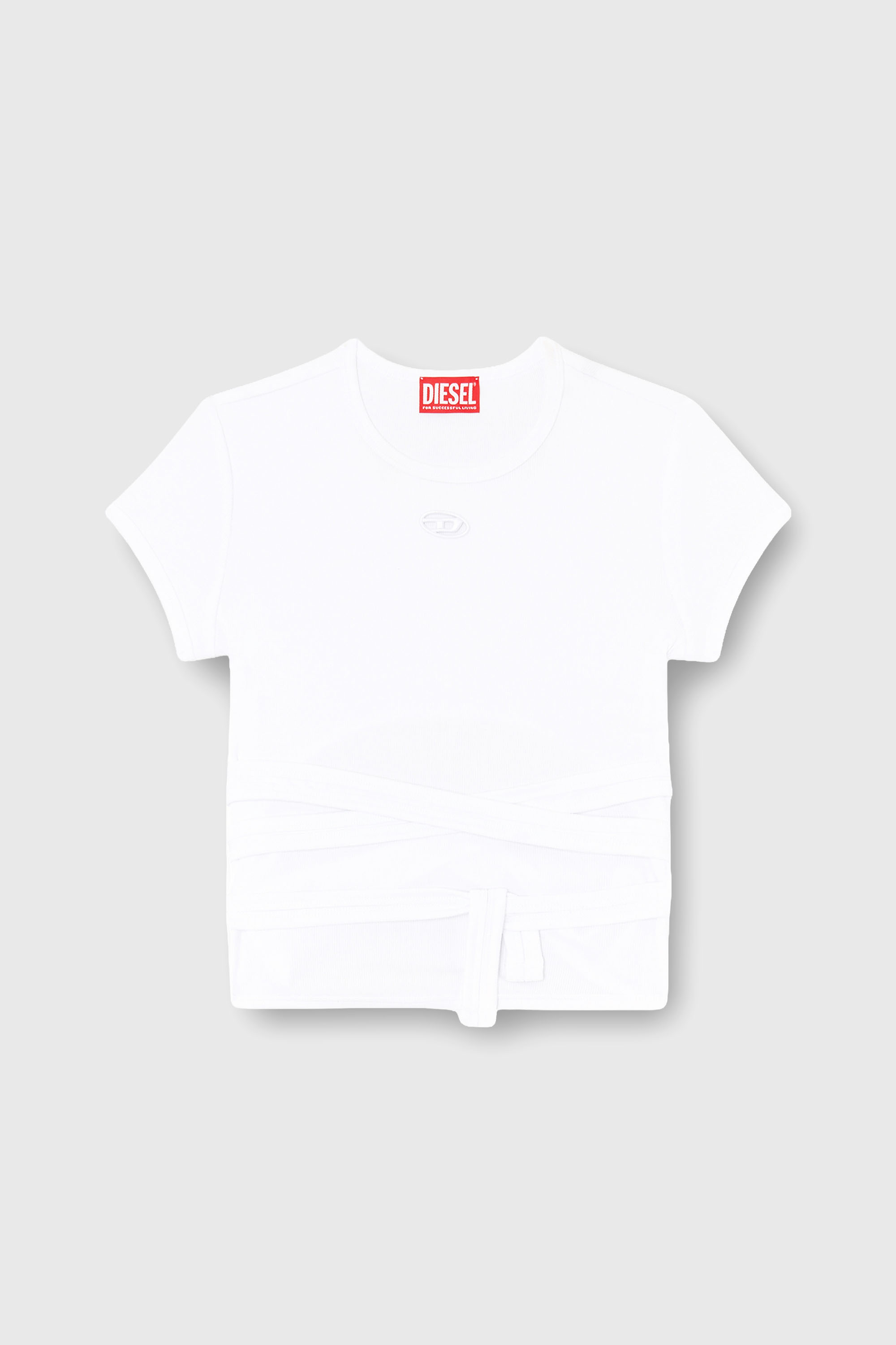 Diesel - T-BUNNY-TAIL-S1, Haut c&ocirc;tel&eacute; avec lacets enveloppants Femme in Blanc - 2