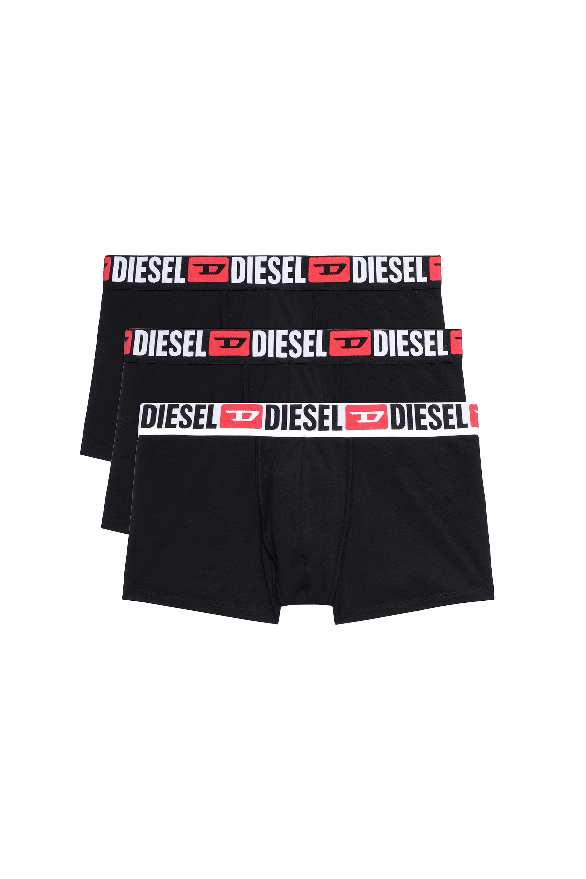 Diesel - UMBX-DAMIENTHREEPACK, Lot de trois boxers avec taille ornée du logo sur toute la surface Homme in Noir - 2