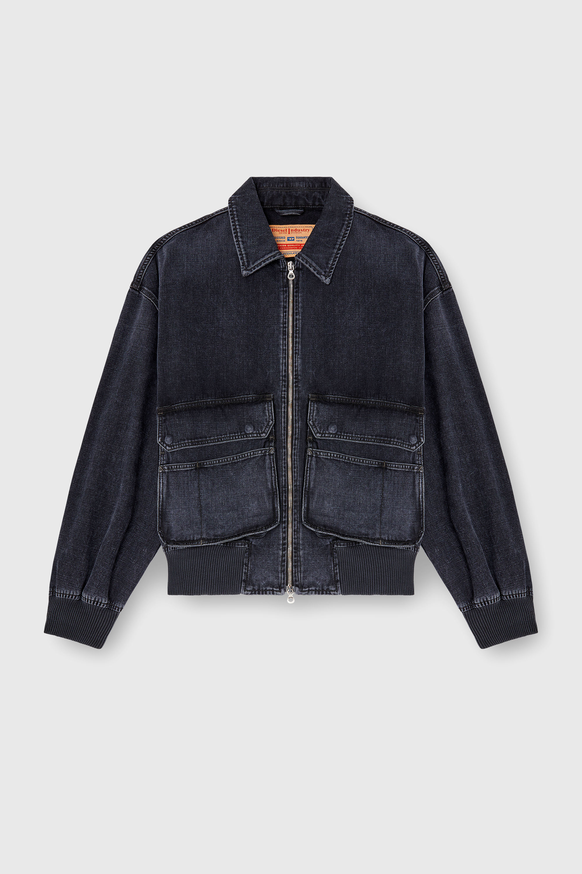 Diesel - D-KURZ, Veste en denim tiss&eacute; batavia Mixte in Noir - 2